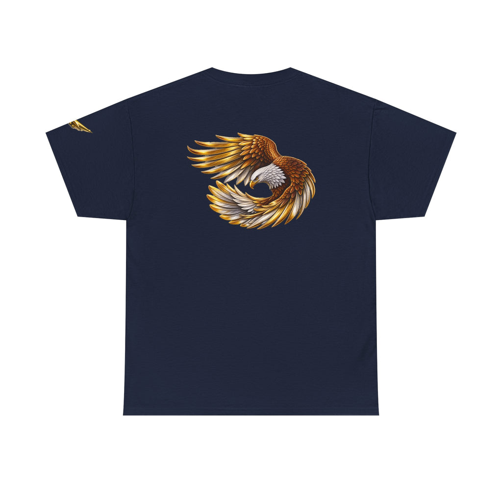 Eagle Wings Graphic Tee — Golden Flying Eagle Back Print
