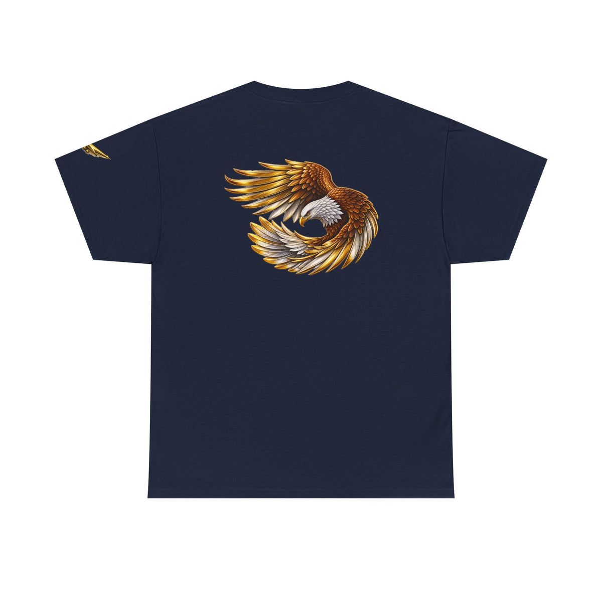 Eagle Wings Graphic Tee — Golden Flying Eagle Back Print