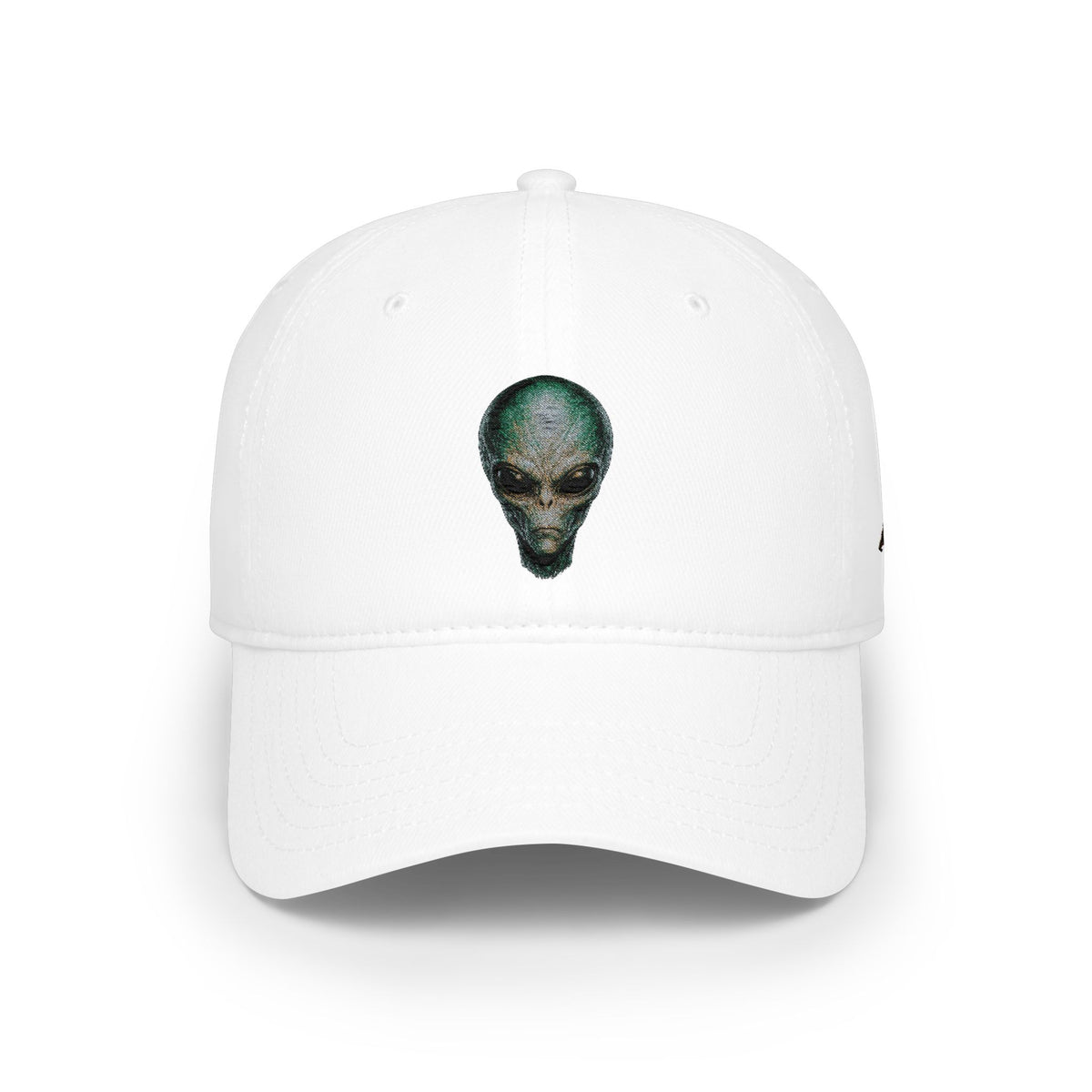 Alien Skull Red Baseball Cap — Retro Space Graphic Low Profile Hat