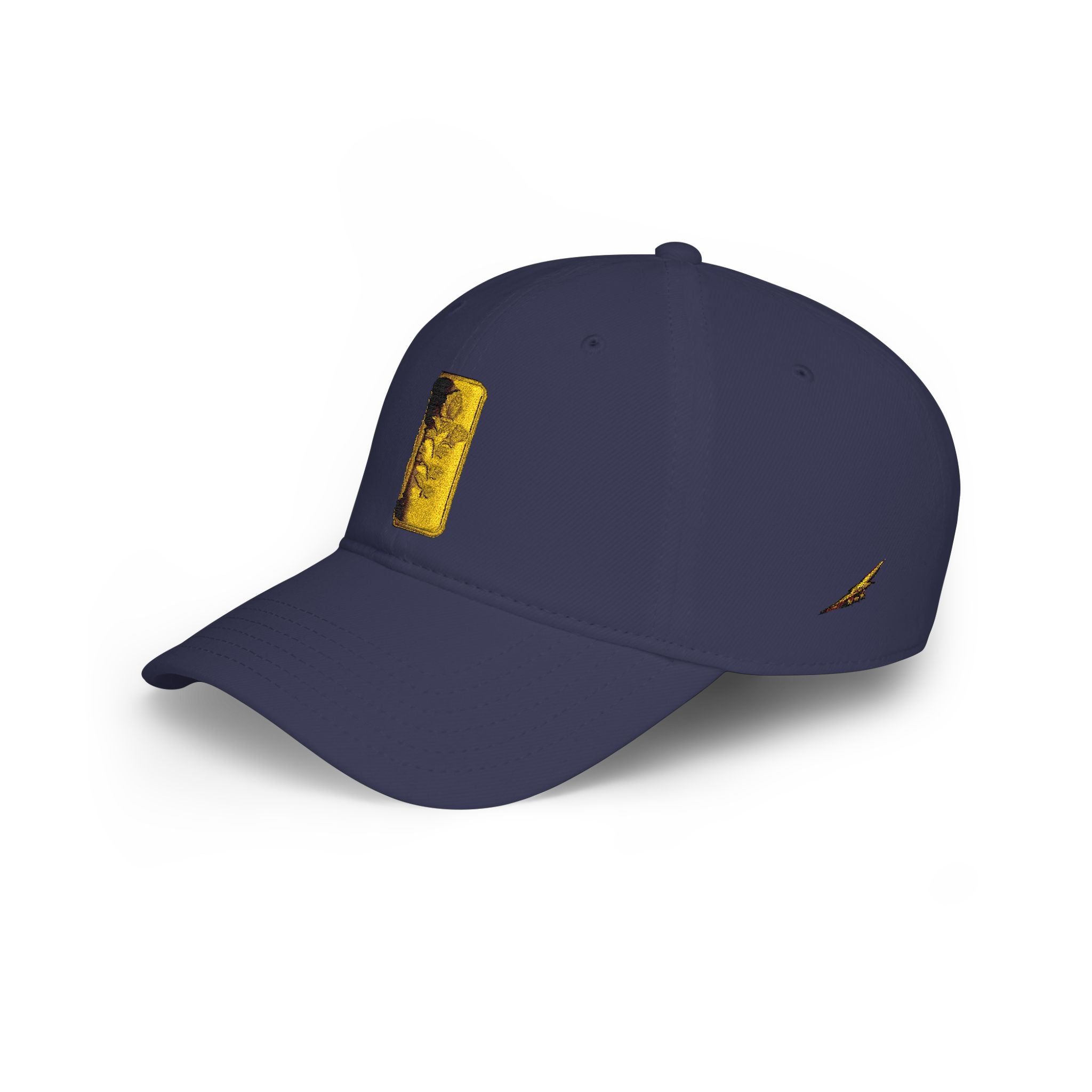 Low Profile Cap with Gold Embroidered Rosa Patch