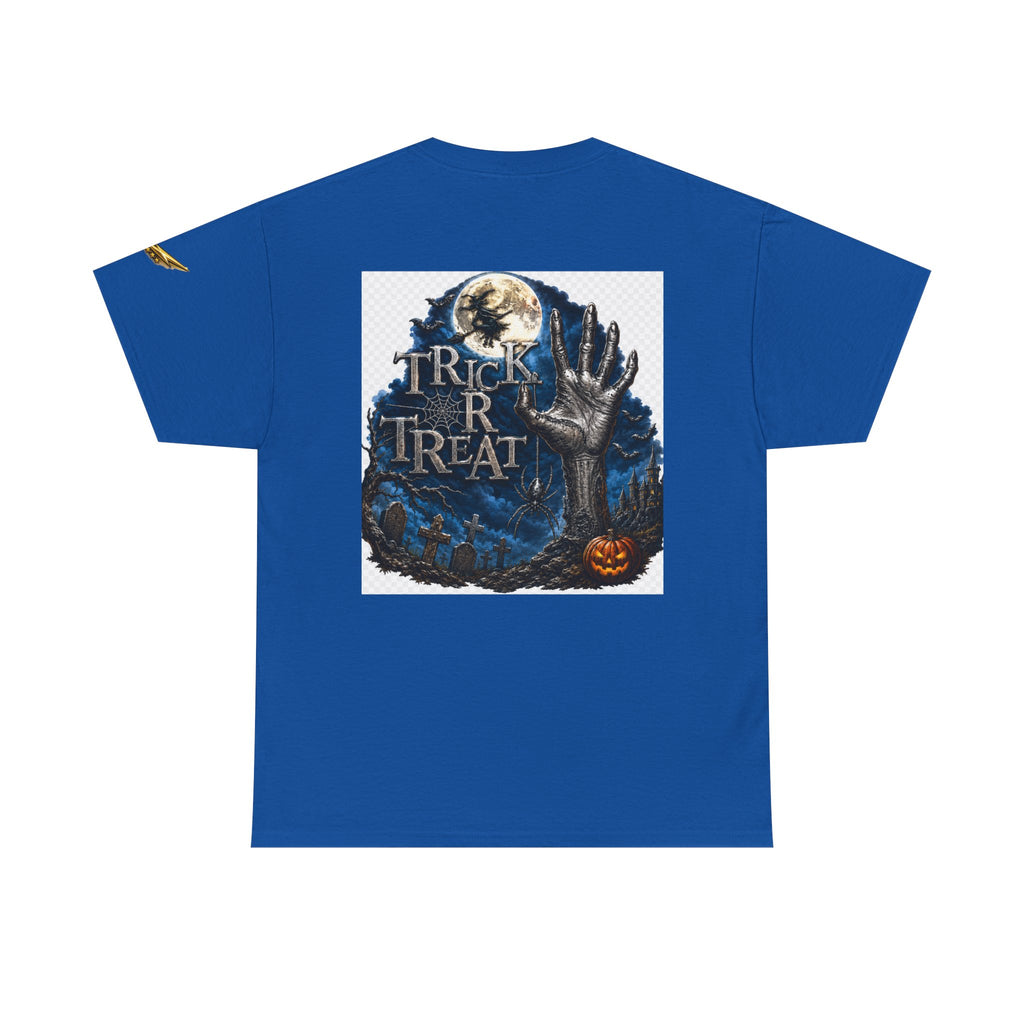 Trick R Treat Halloween Tee — Spooky Graveyard Moon Graphic T-Shirt