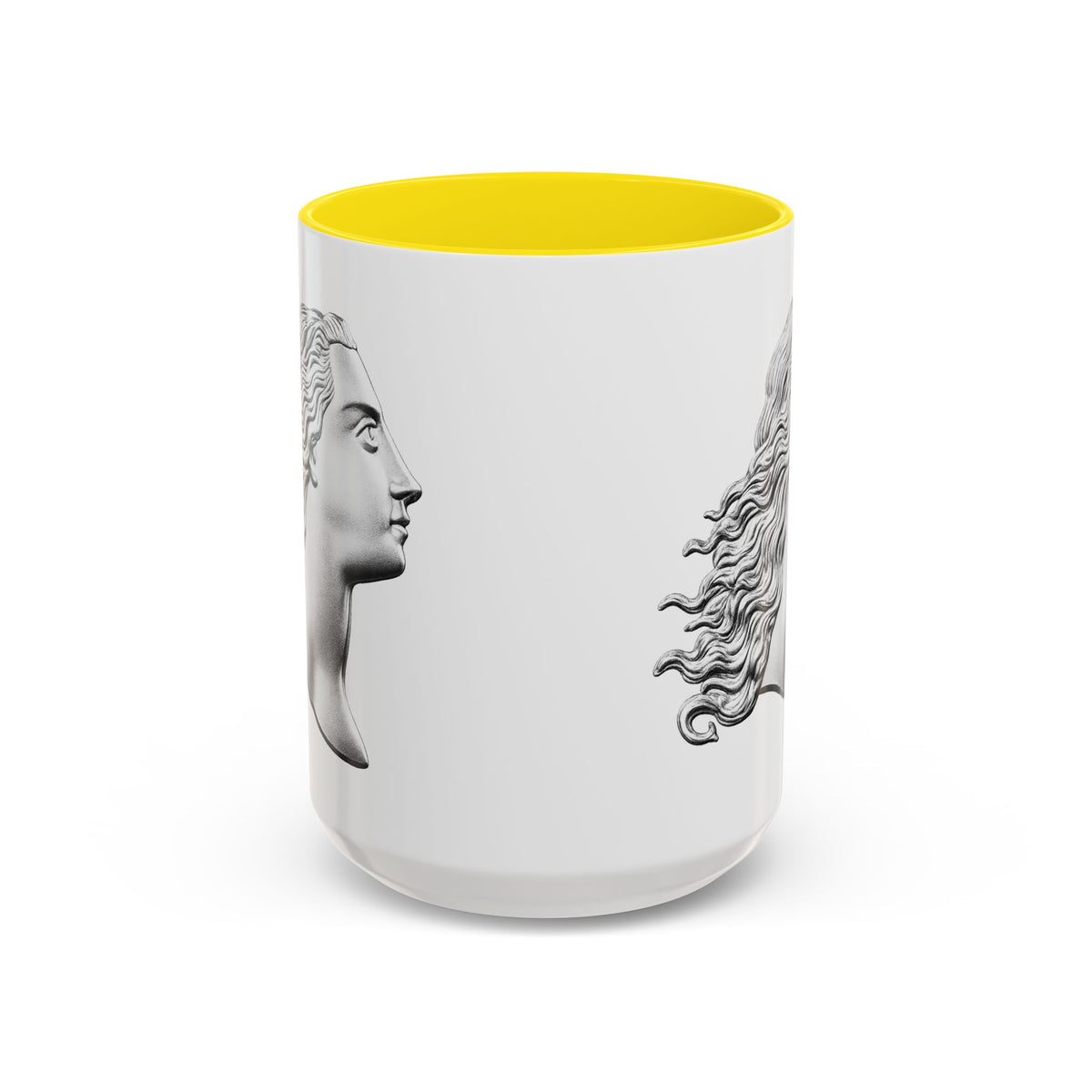 Classical Profile Accent Coffee Mug — Greek Goddess Bust Design (11/15oz)