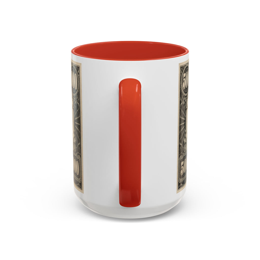 Money Print Coffee Mug — Vintage 1000 & 500 Note Accent Mug