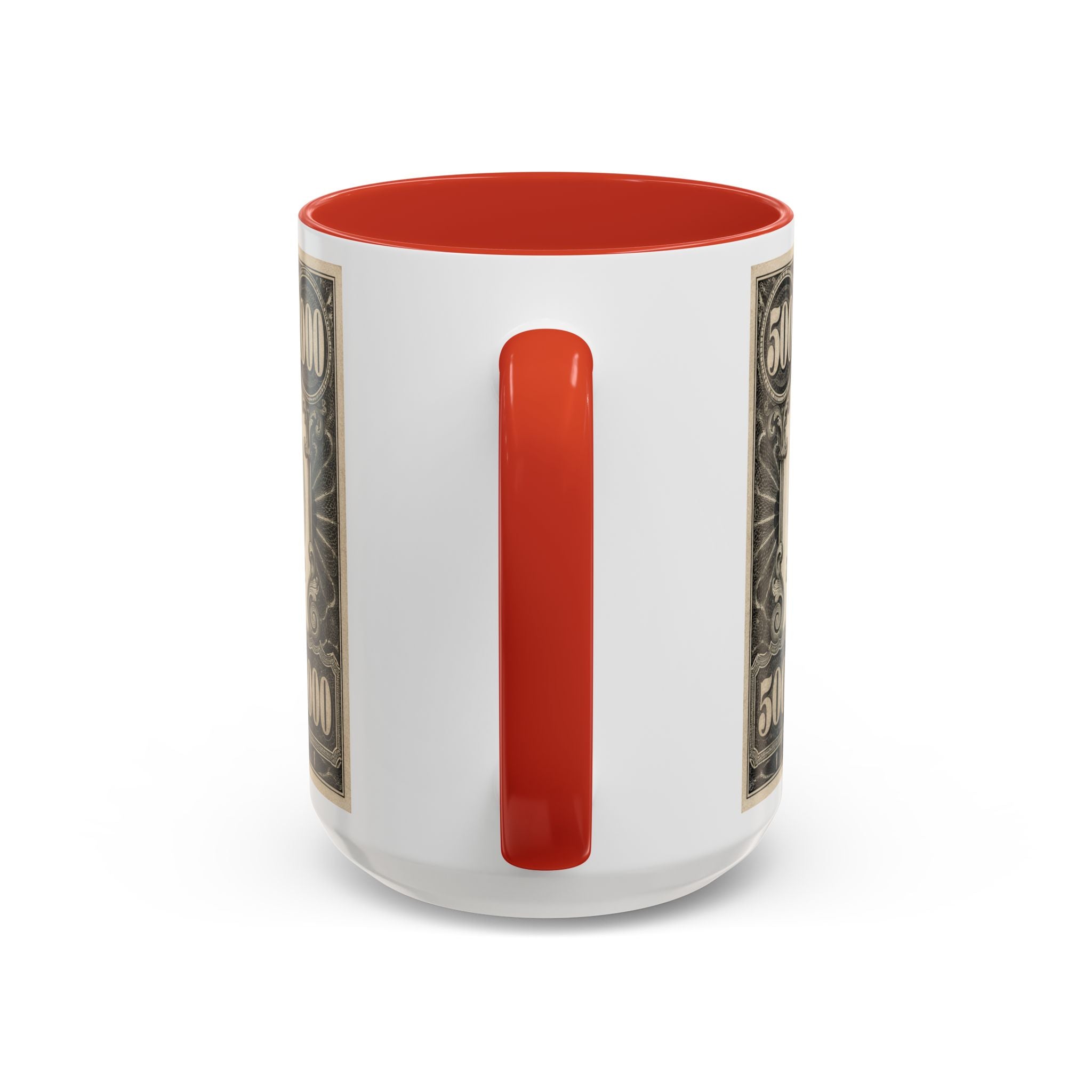 Money Print Coffee Mug — Vintage 1000 & 500 Note Accent Mug