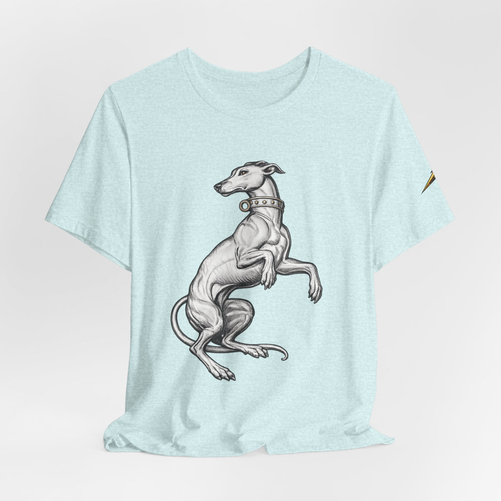 Greyhound Illustration T‑Shirt — Elegant Whippet Dog Art Tee