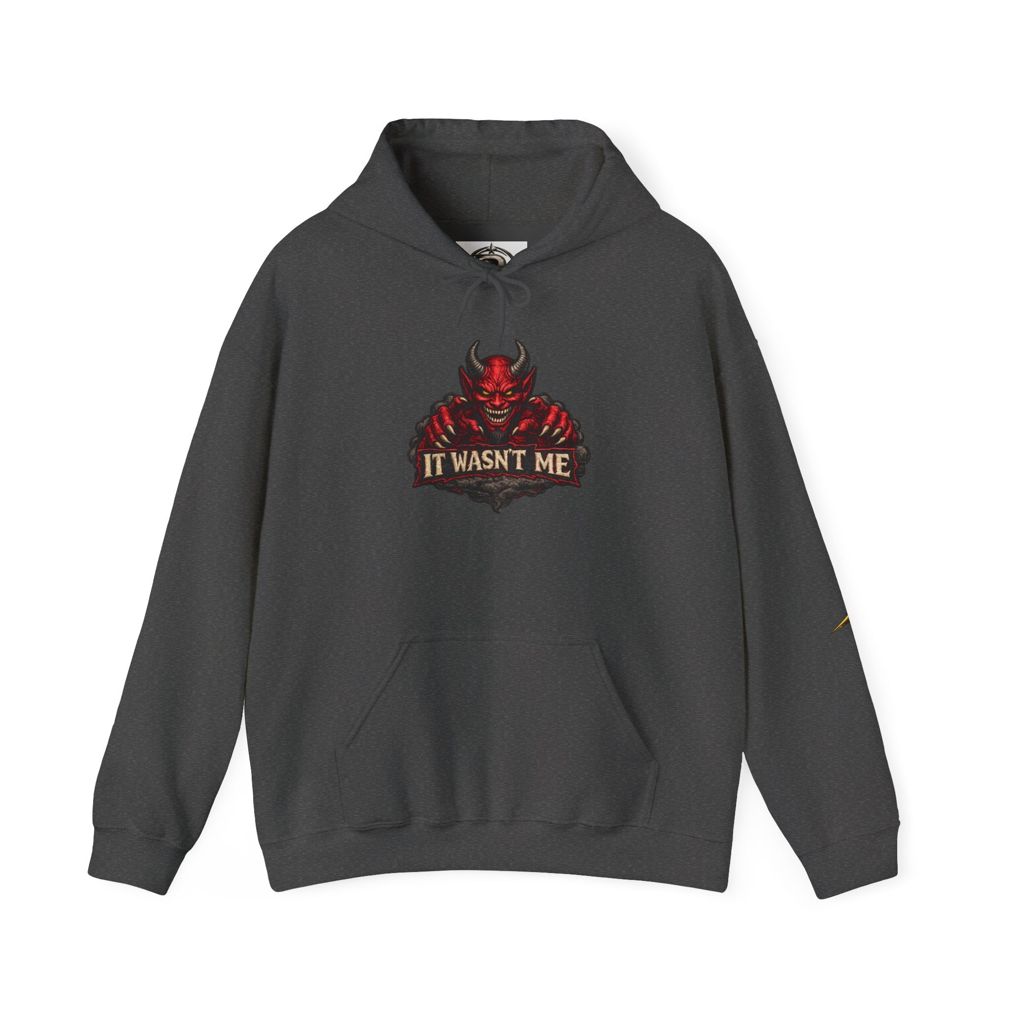 Devil Graphic Hoodie — "It Wasn't Me" Funny Devil Pullover
