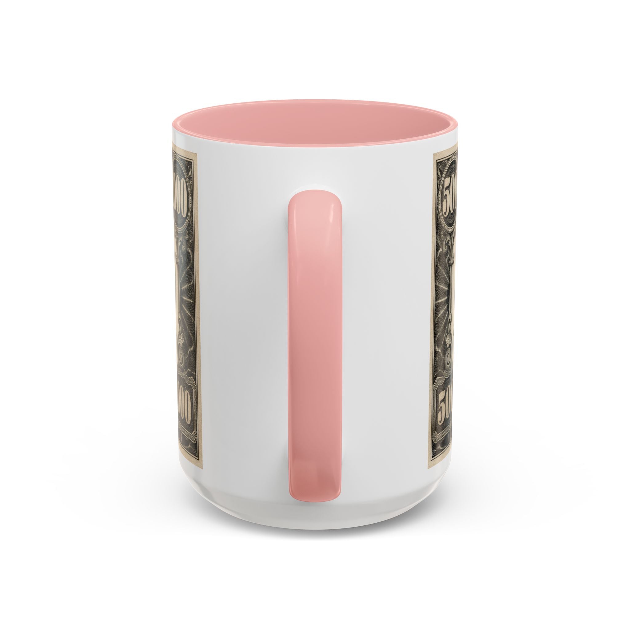 Money Print Coffee Mug — Vintage 1000 & 500 Note Accent Mug