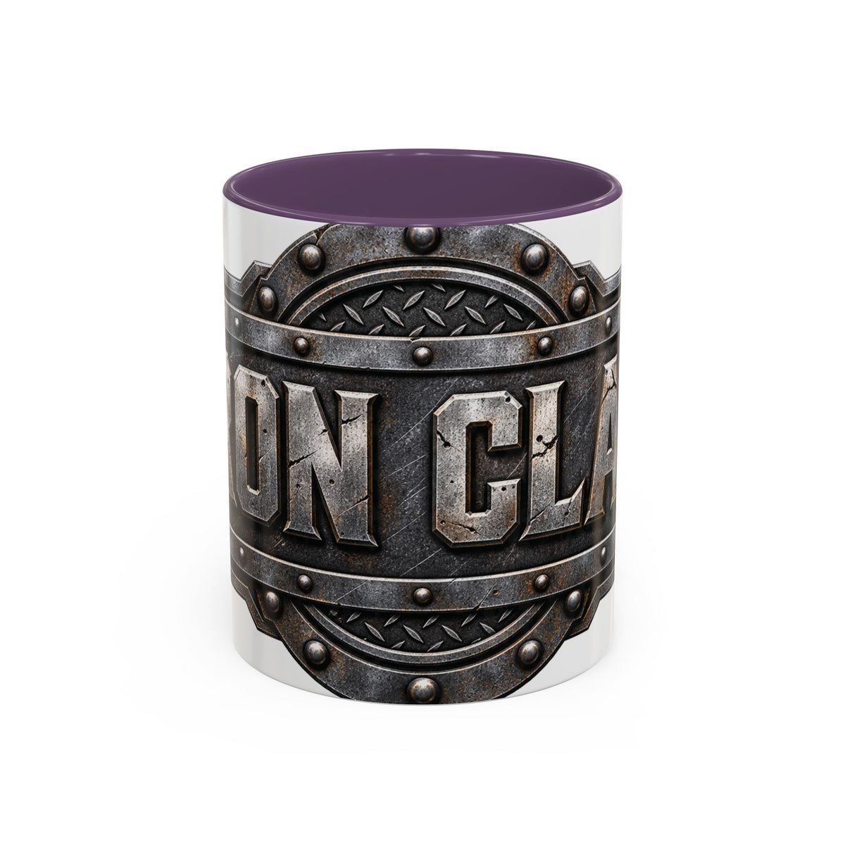 Metal Shield Coffee Mug — 'Iron Clad' Rustic Industrial Accent Mug