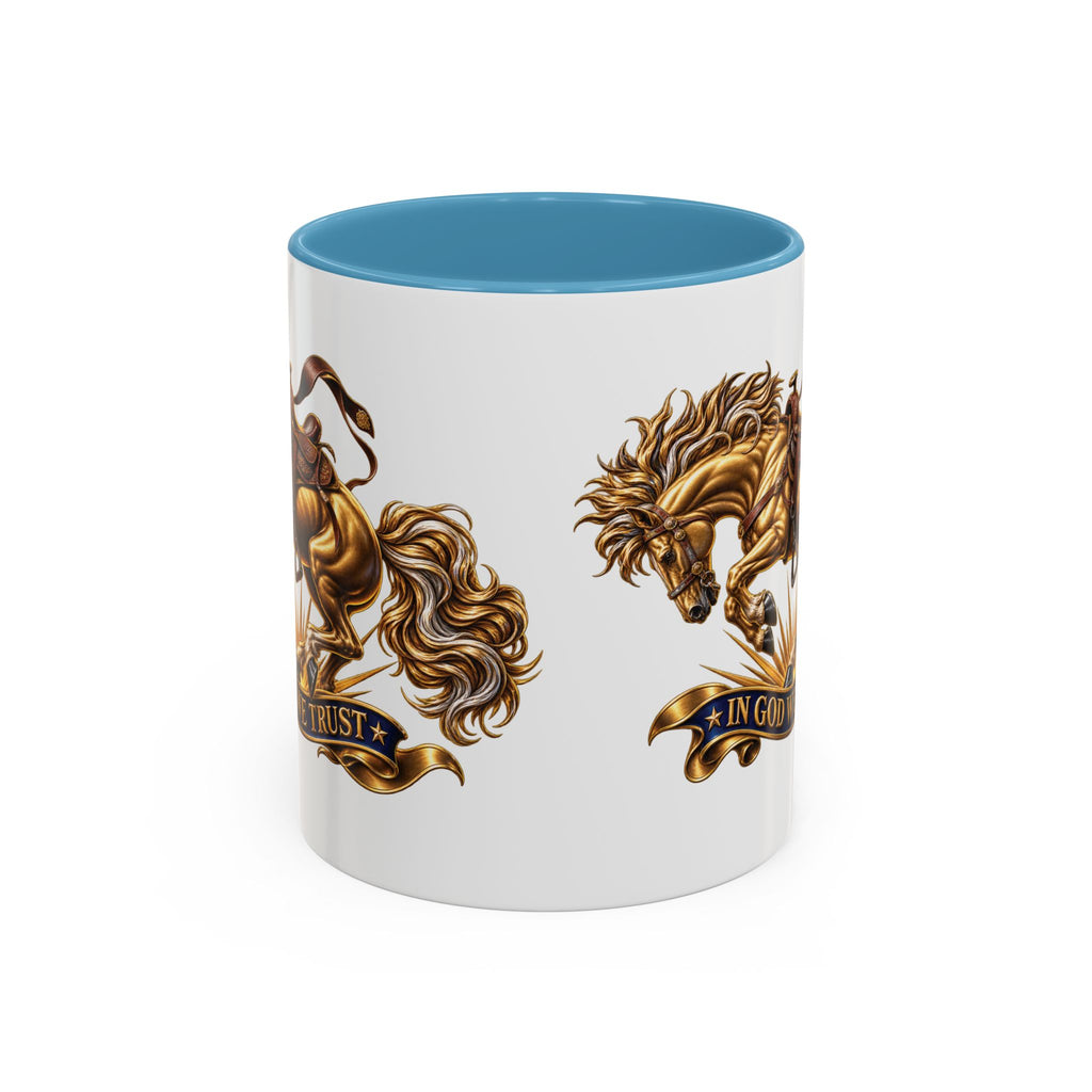 In God We Trust Golden Horse Accent Coffee Mug