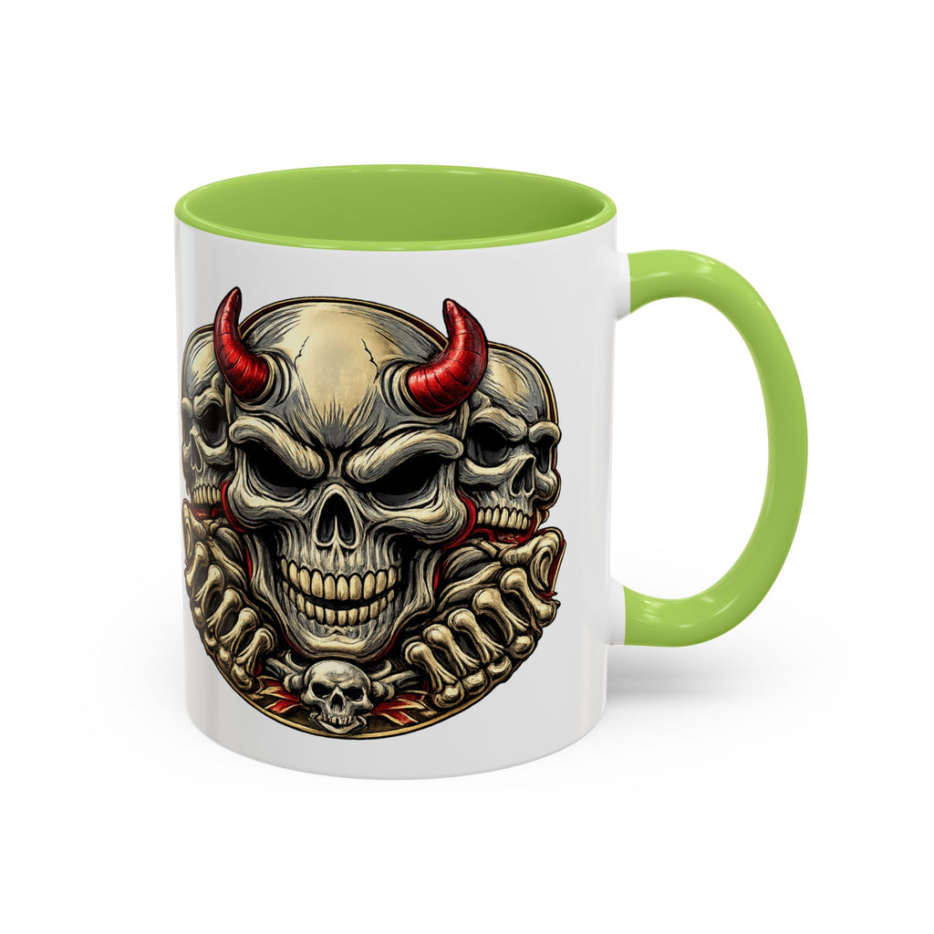 Devil Skull Accent Coffee Mug – Gothic Demon Skull Design (11/15 oz)