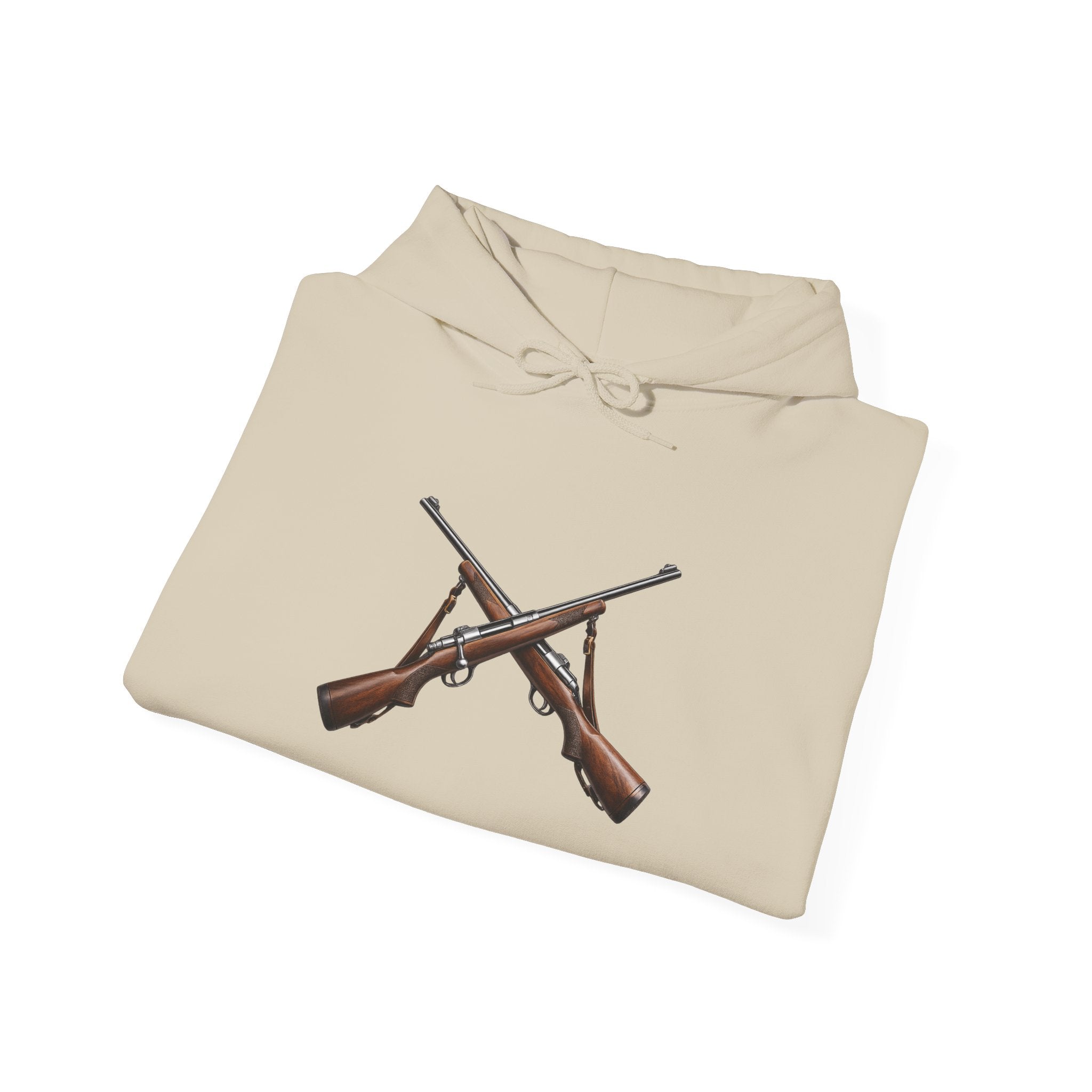 Rifle Crossed Graphic Hoodie — Vintage Hunting Pullover