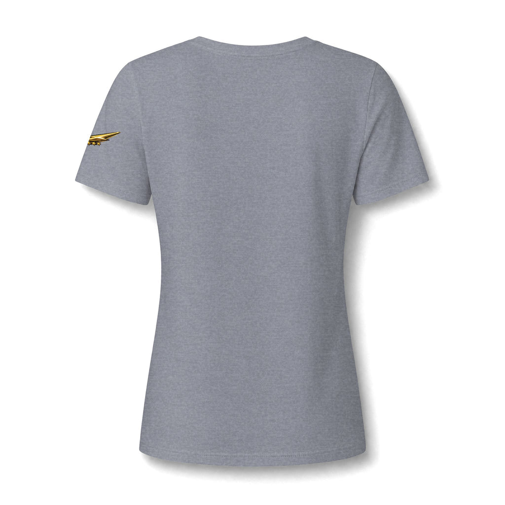 Women's V-Neck Tee — Flying Pig Angel Graphic