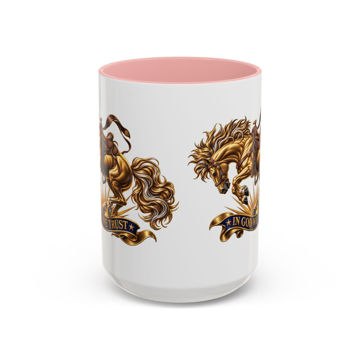 In God We Trust Golden Horse Accent Coffee Mug
