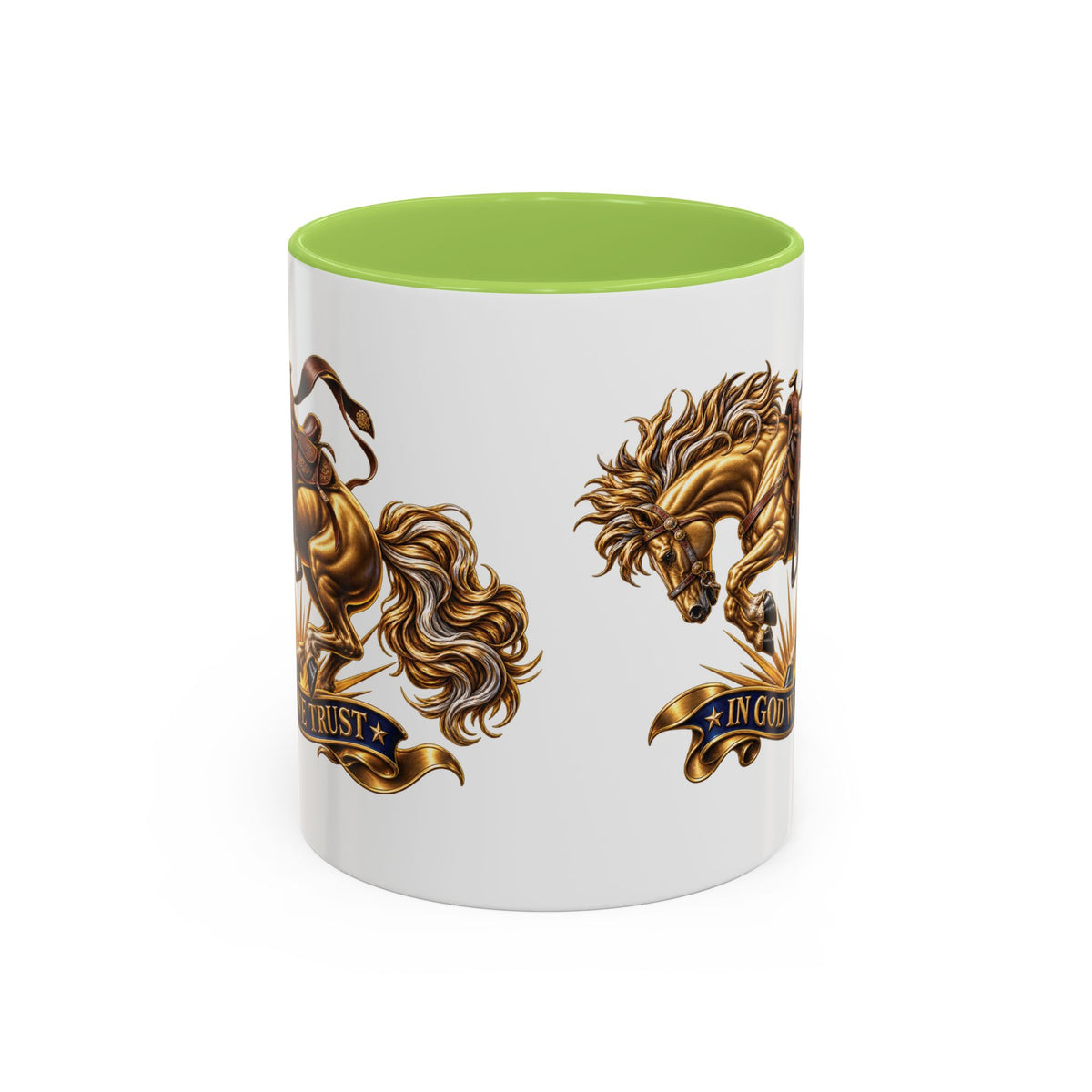In God We Trust Golden Horse Accent Coffee Mug