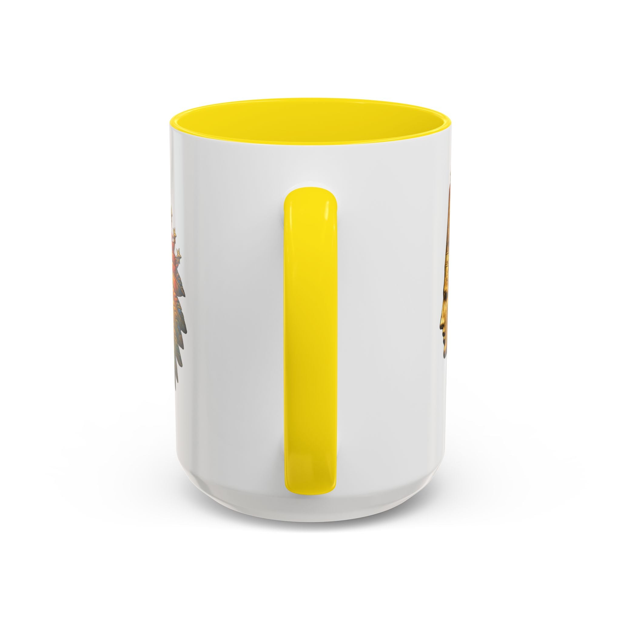Golden Native Headdress Accent Coffee Mug – Vintage Indian Chief Design (11/15oz)