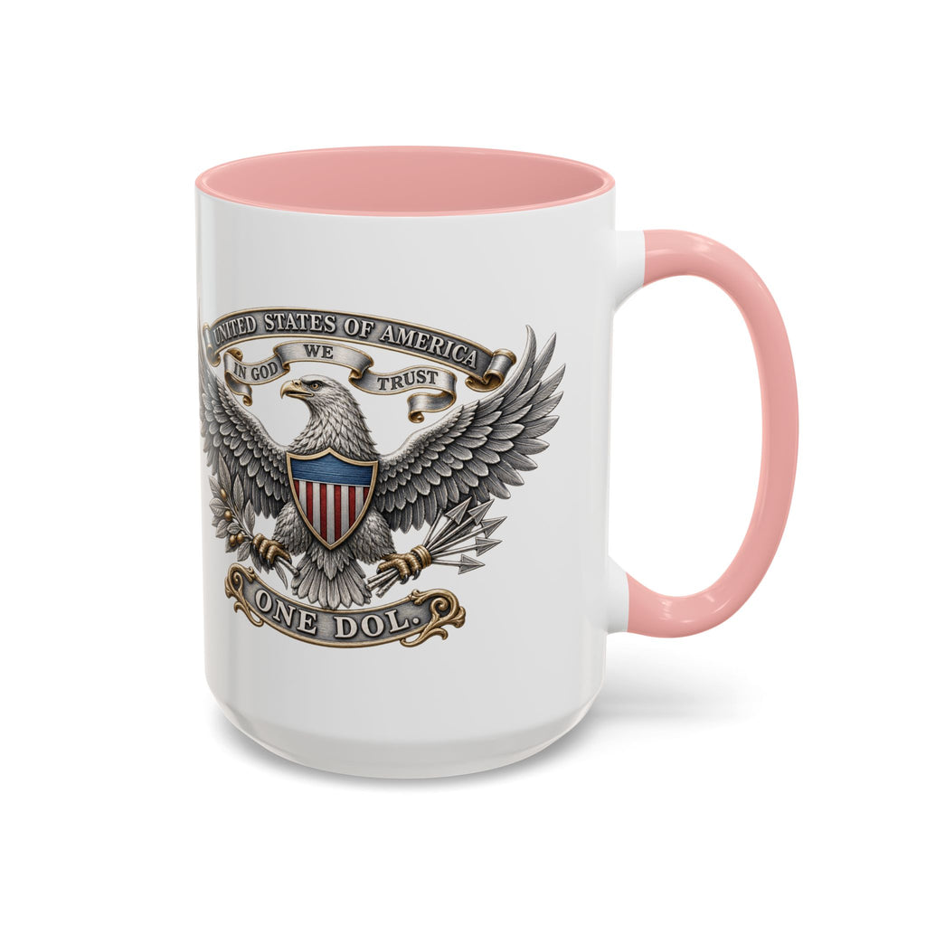 Eagle Shield Accent Coffee Mug — Patriotic "In God We Trust" Design