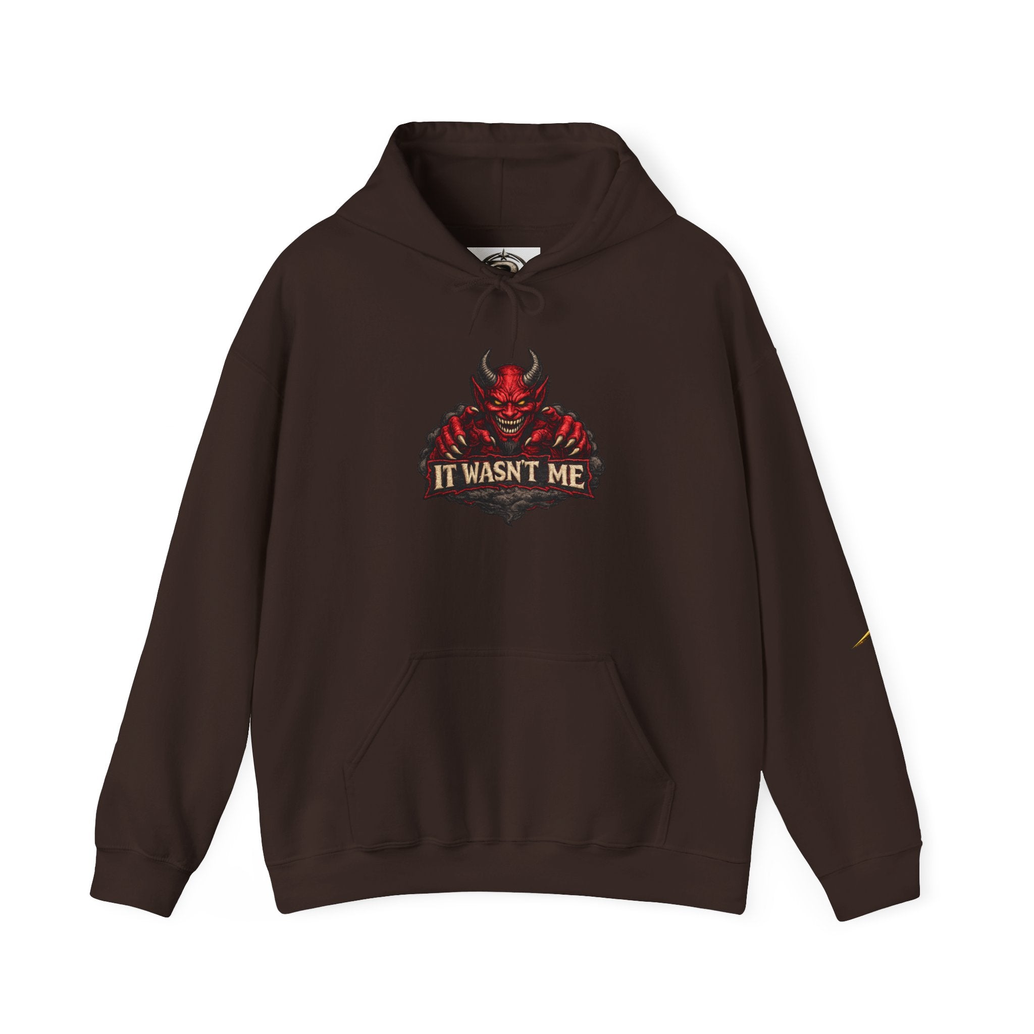Devil Graphic Hoodie — "It Wasn't Me" Funny Devil Pullover