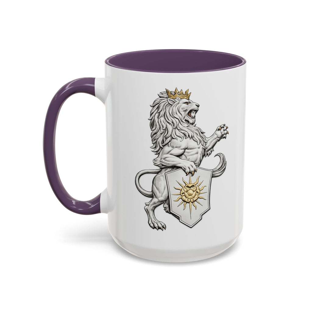 Royal Lion Crest Coffee Mug — Heraldic Crowned Lion Design (11/15oz)