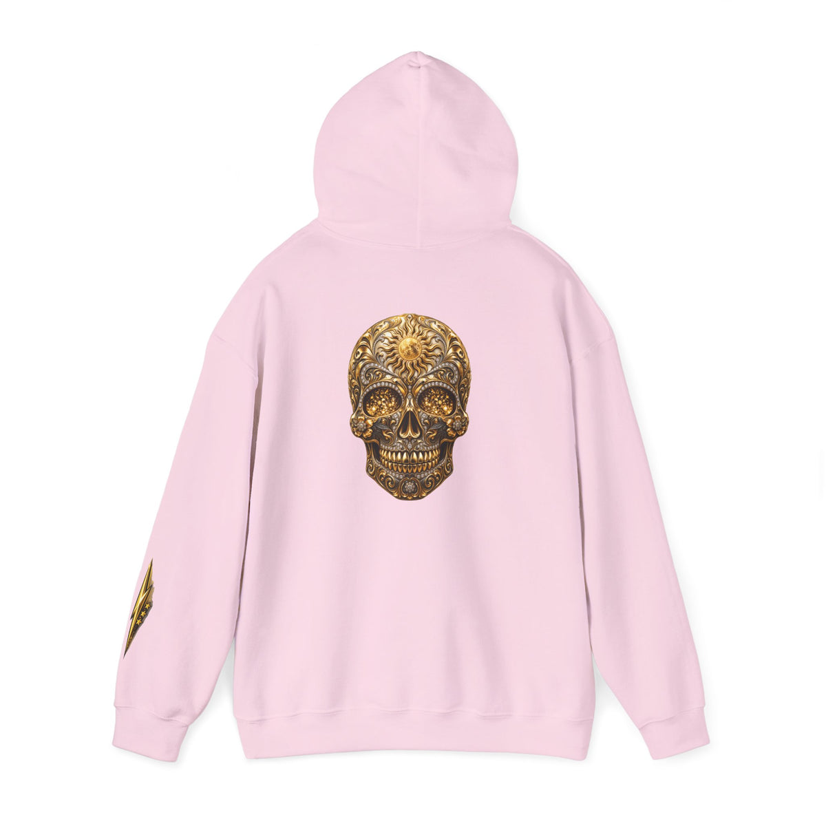 Gold Ornamental Skull Hoodie — Day of the Dead Sugar Skull Pullover
