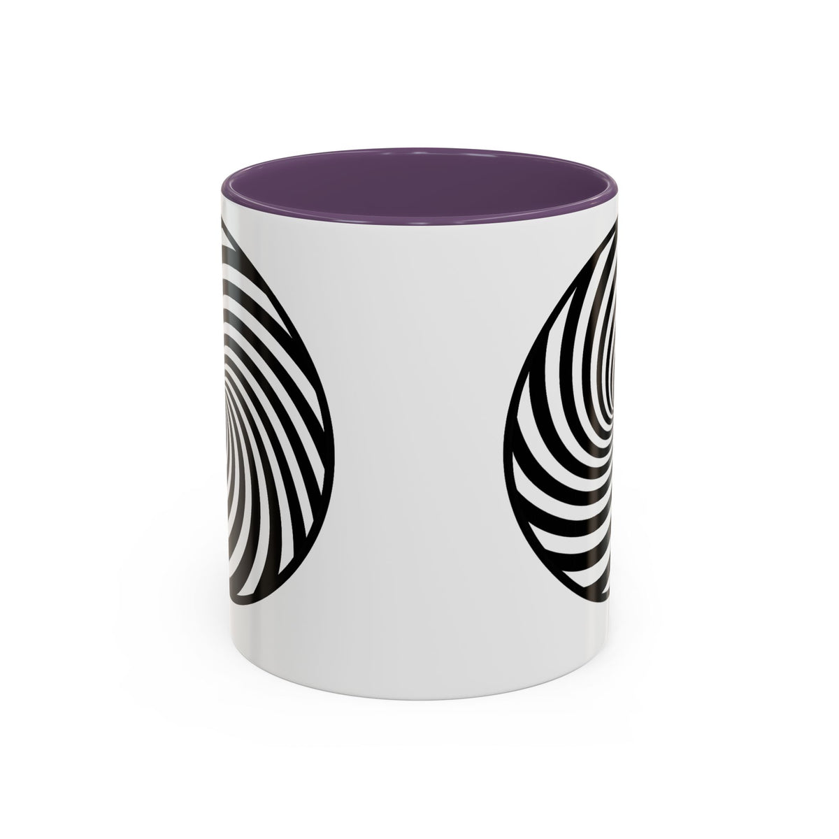 Hypnotic Swirl Accent Mug — Black & White Spiral Coffee Cup (11/15oz)