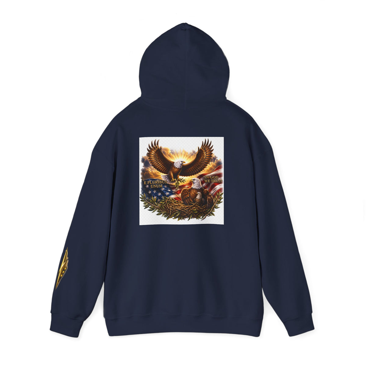 Patriotic Eagle Hoodie – American Flag & Bald Eagle Graphic Sweatshirt