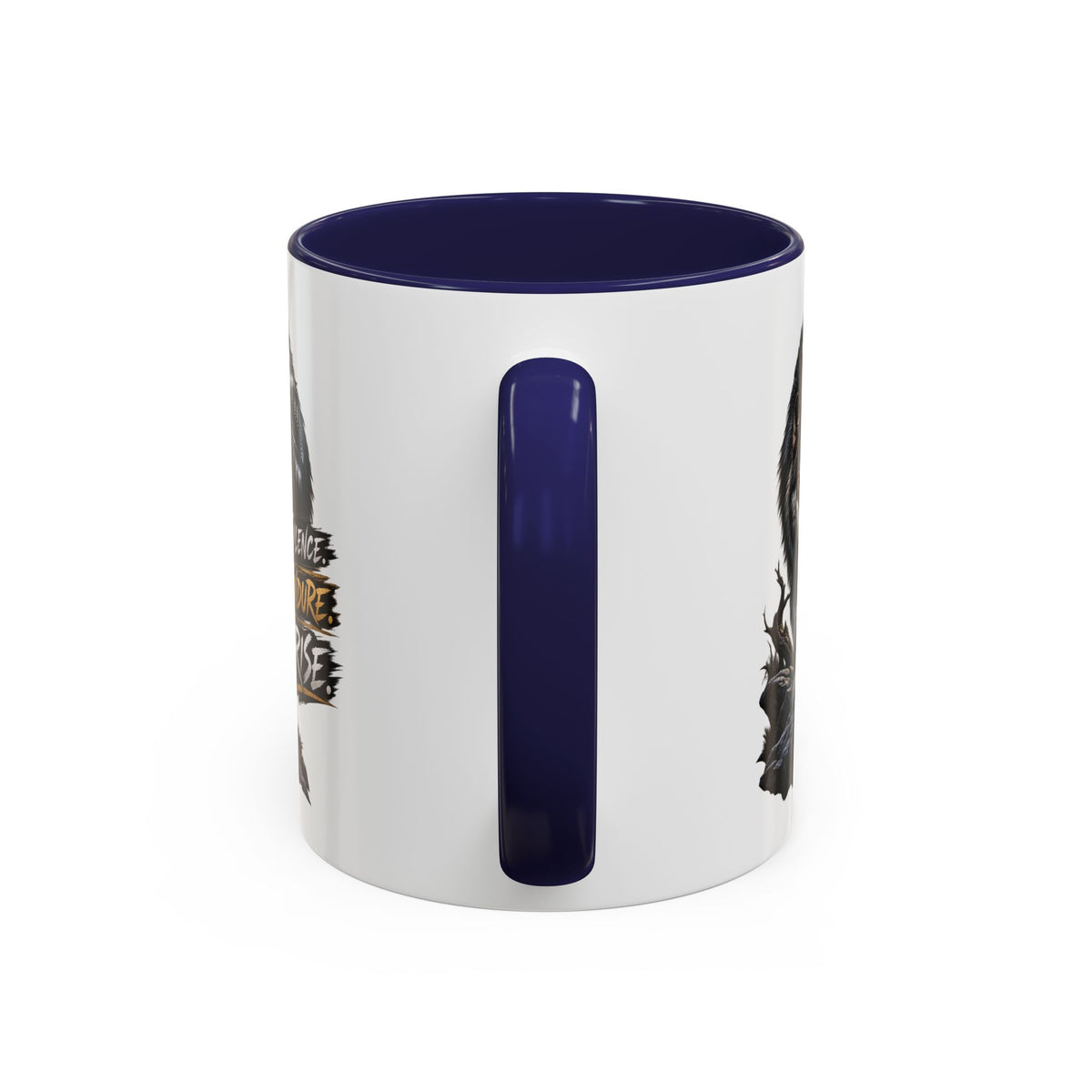 Wolf Graphic Coffee Mug — "Silence Endure Rise" Accent Ceramic Mug (11/15oz)