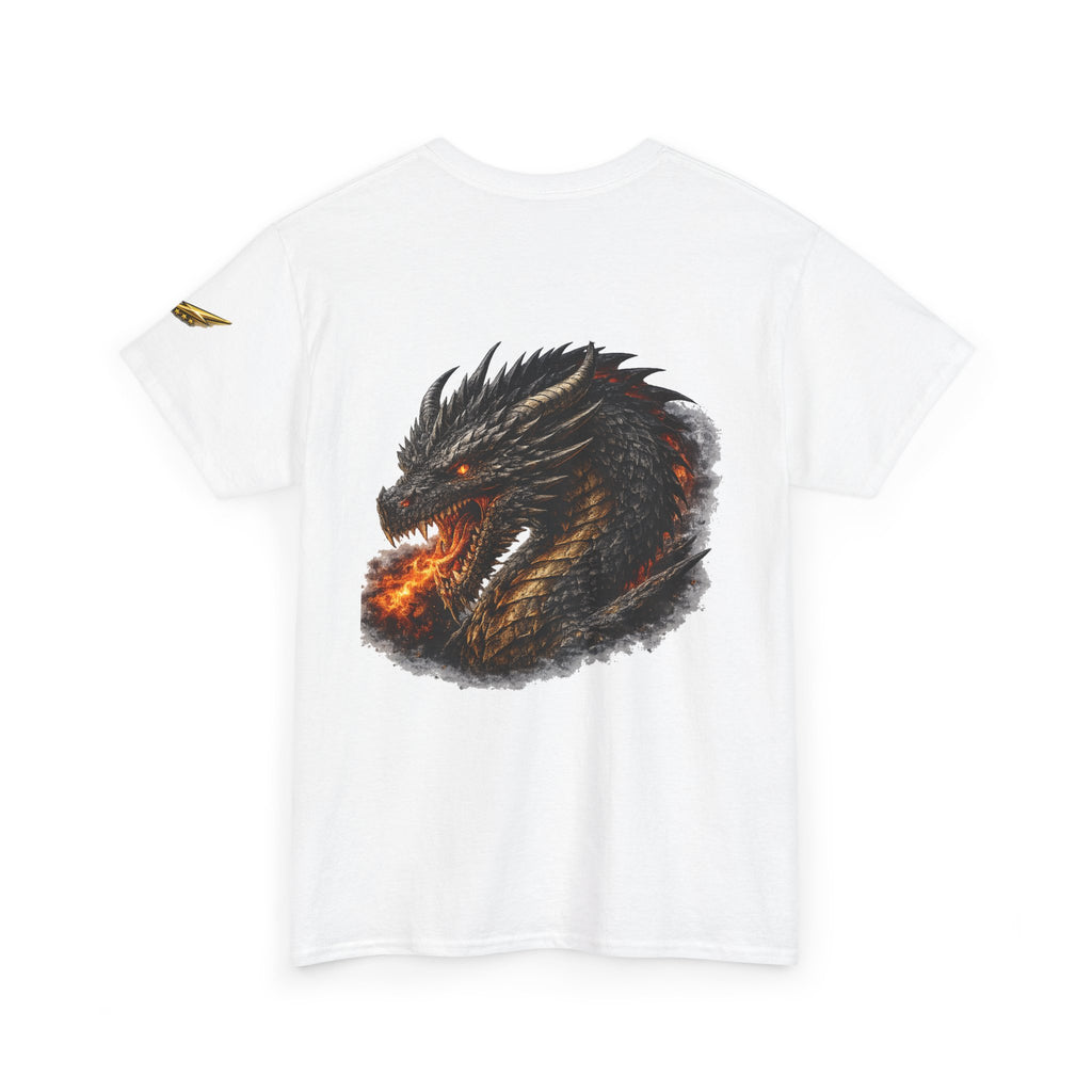 Dragon Head Fire Tee — Fiery Black Dragon Graphic T-Shirt