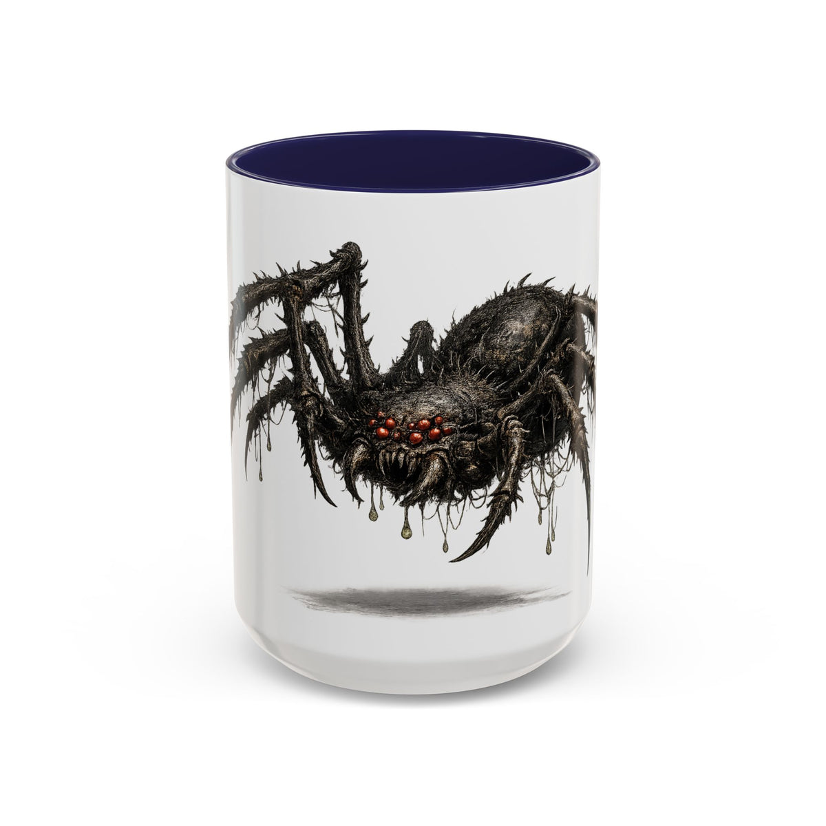 Spider Horror Accent Coffee Mug — Creepy Red-Eyed Arachnid Design (11/15oz)