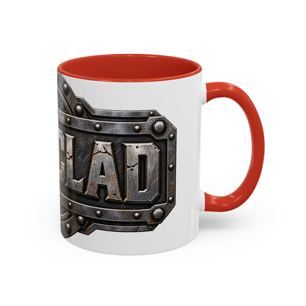 Metal Shield Coffee Mug — 'Iron Clad' Rustic Industrial Accent Mug