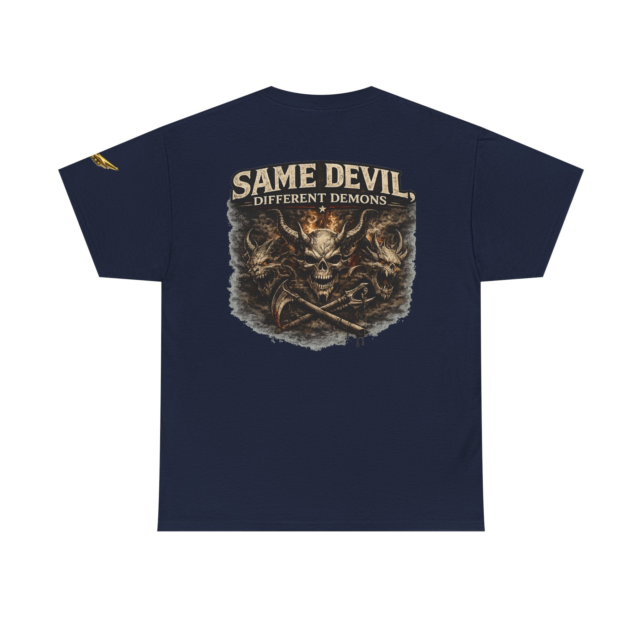 Same Devil Graphic Tee — "Same Devil Different Demons" Skull Back Print
