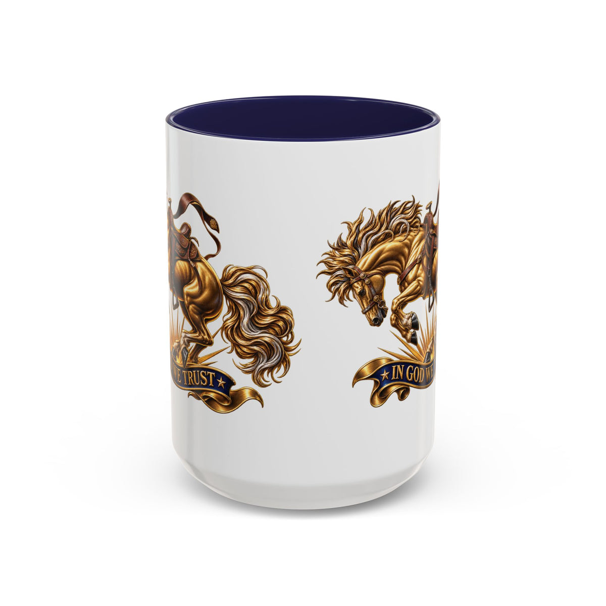In God We Trust Golden Horse Accent Coffee Mug