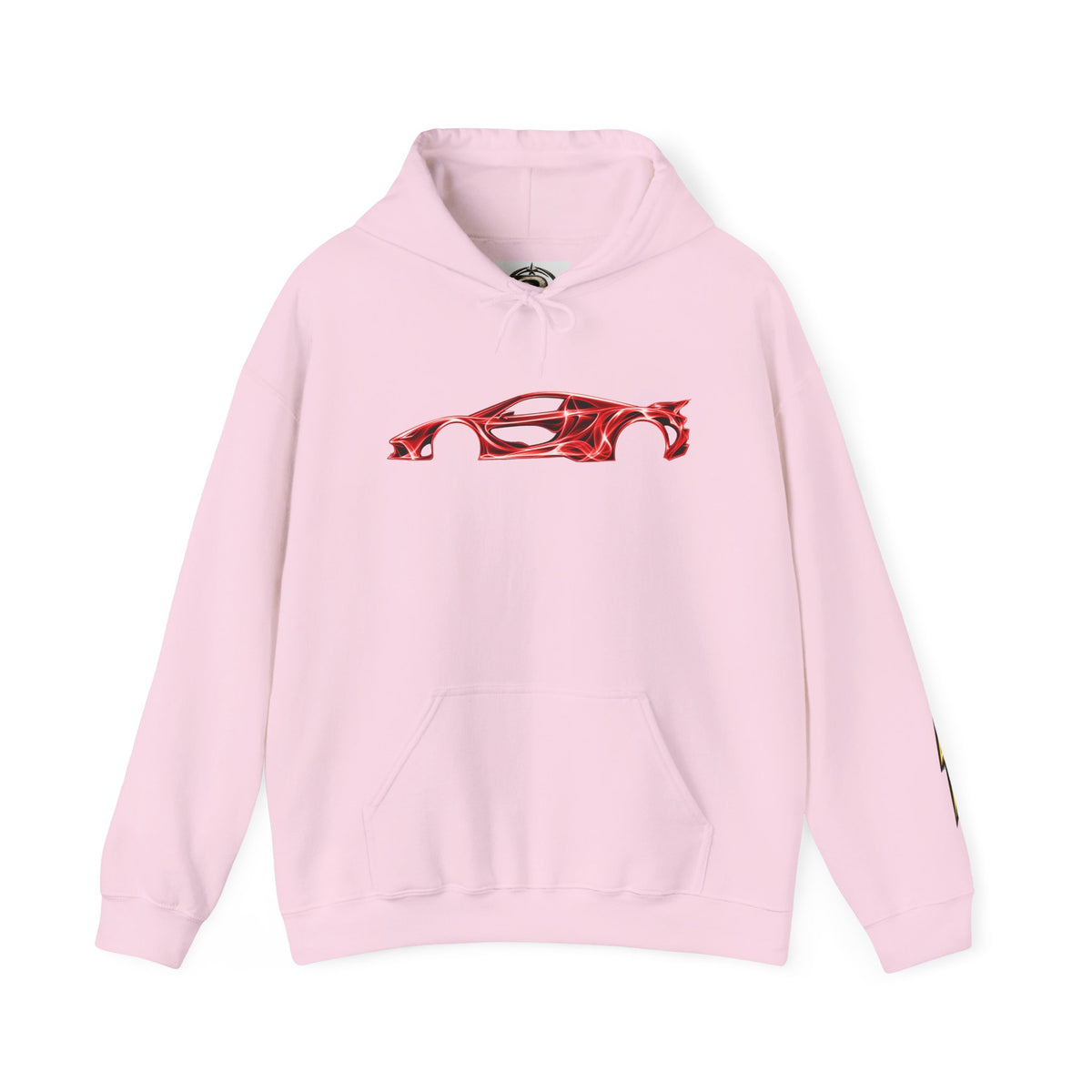 Car Silhouette Hoodie – Red Flame Sports Car Graphic