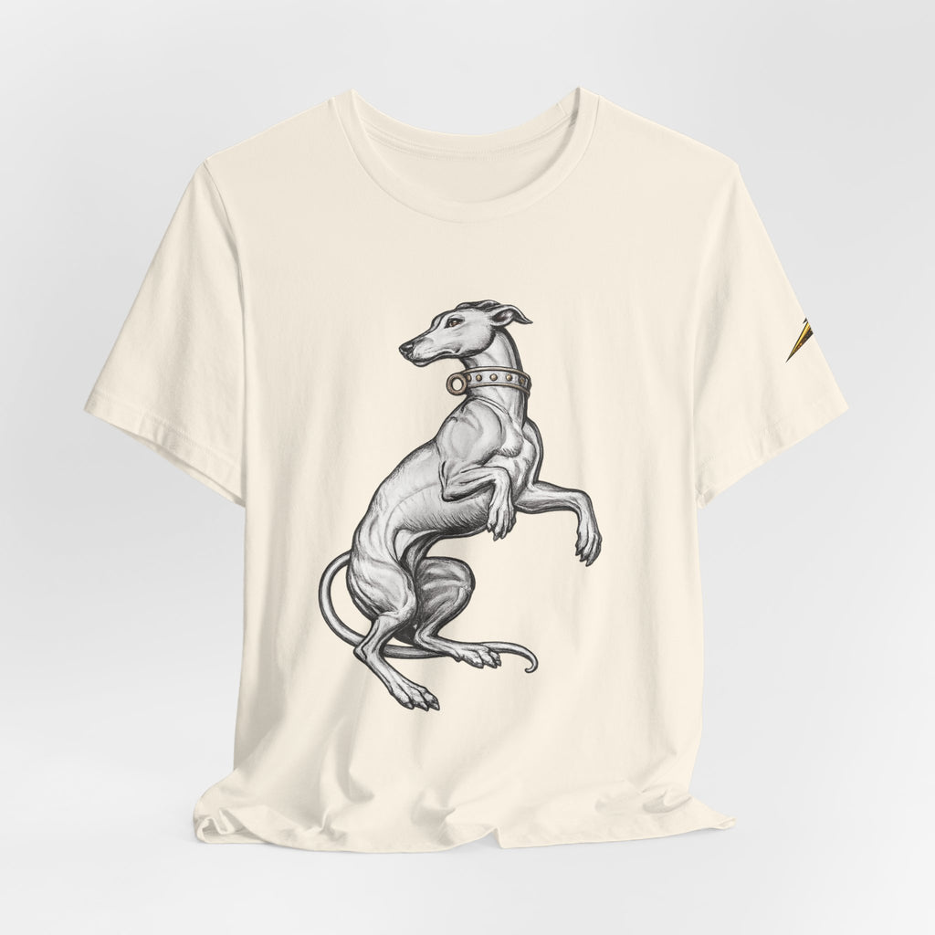 Greyhound Illustration T‑Shirt — Elegant Whippet Dog Art Tee