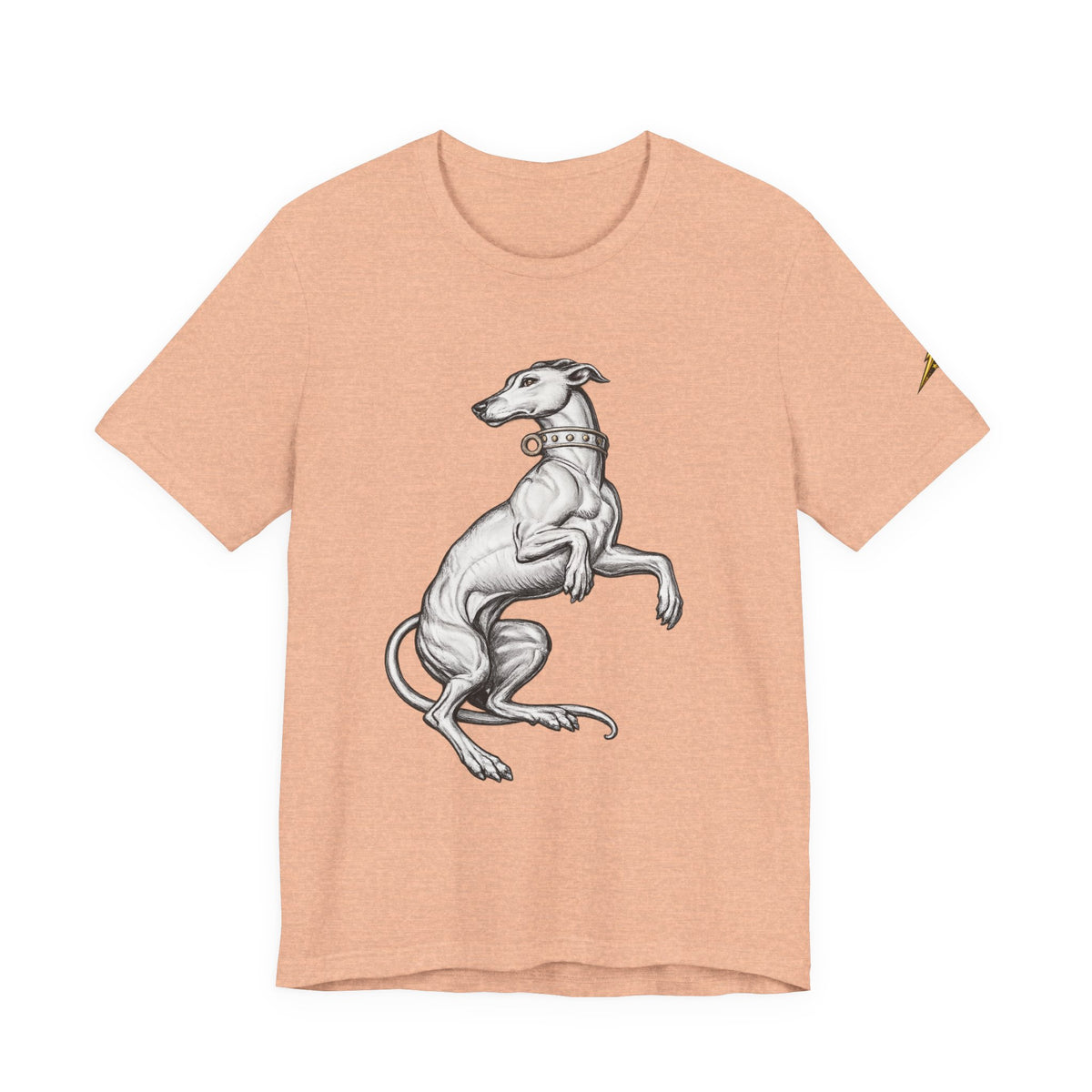 Greyhound Illustration T‑Shirt — Elegant Whippet Dog Art Tee