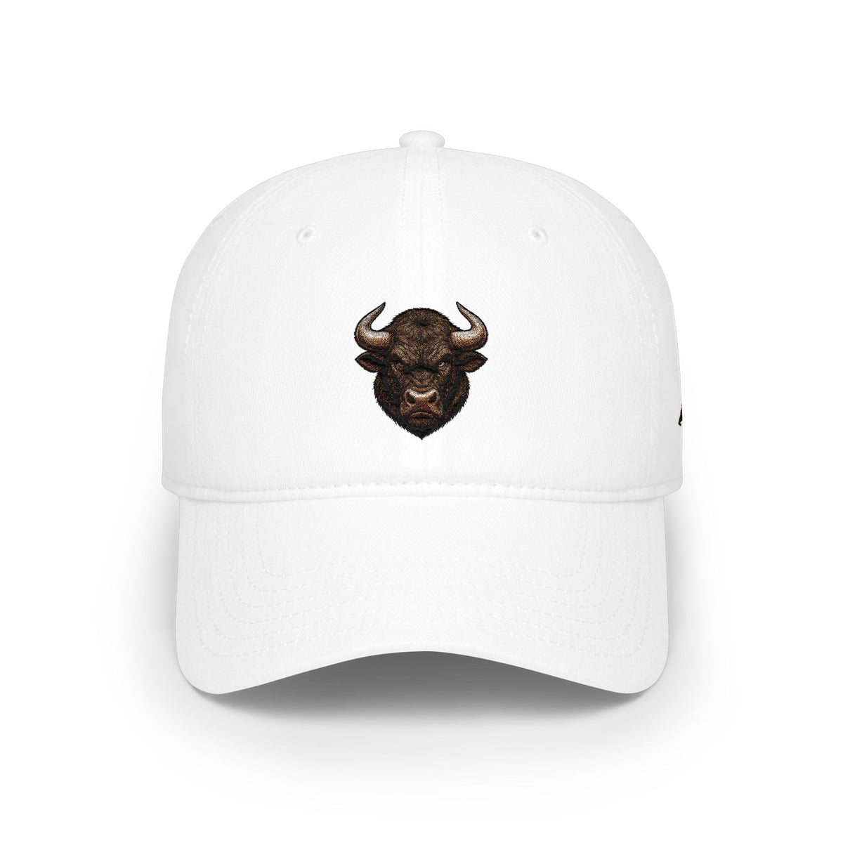 Embroidered Buffalo Head Baseball Cap — Rustic Western Low-Profile Hat
