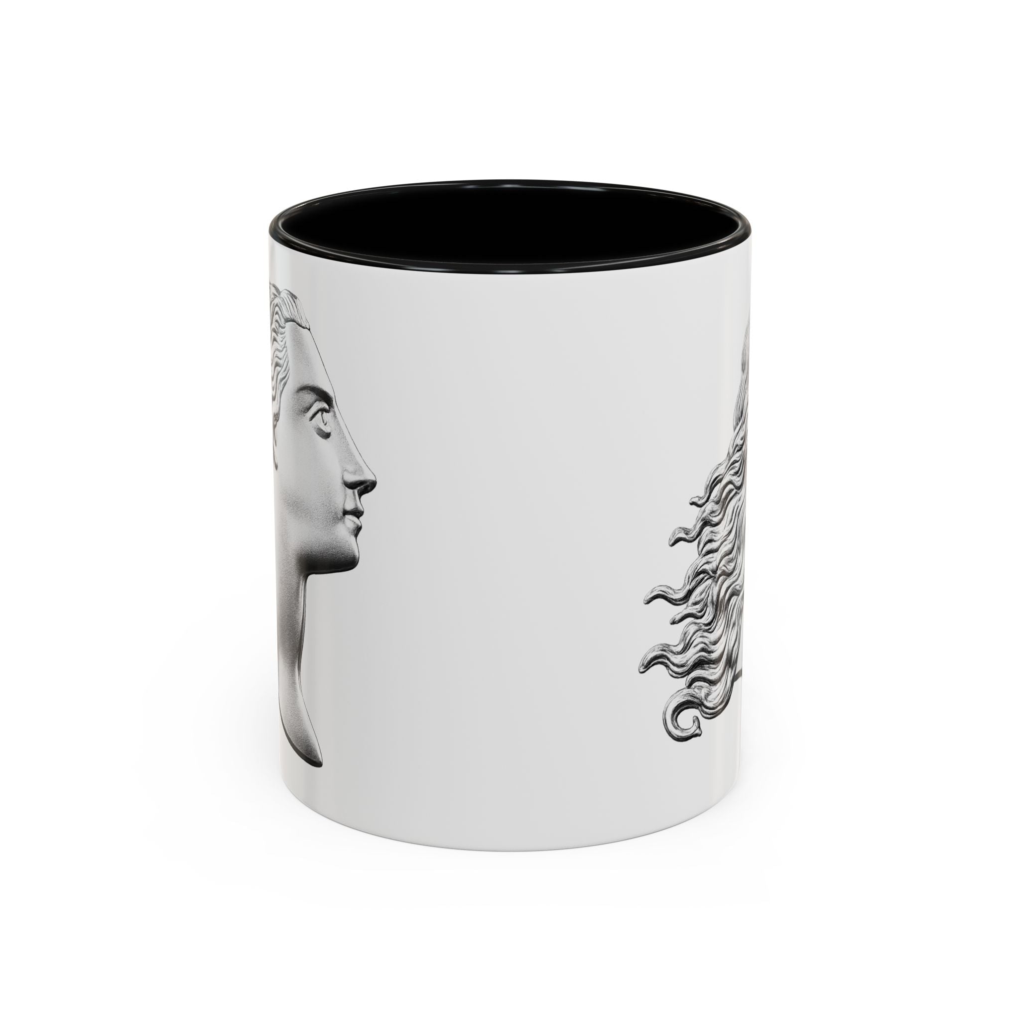 Sculpted Profile Accent Coffee Mug — Classical Bust Design (11/15 oz)