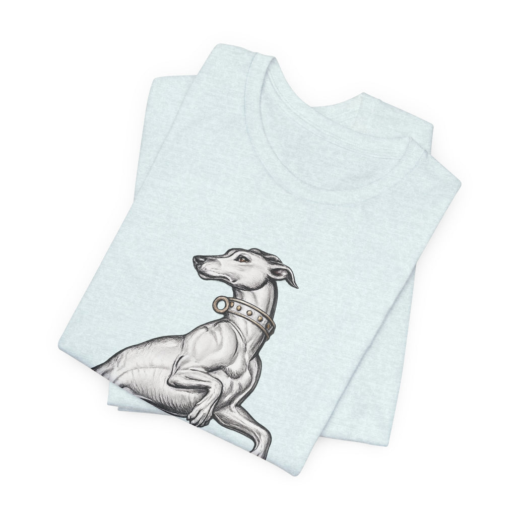 Greyhound Illustration T‑Shirt — Elegant Whippet Dog Art Tee