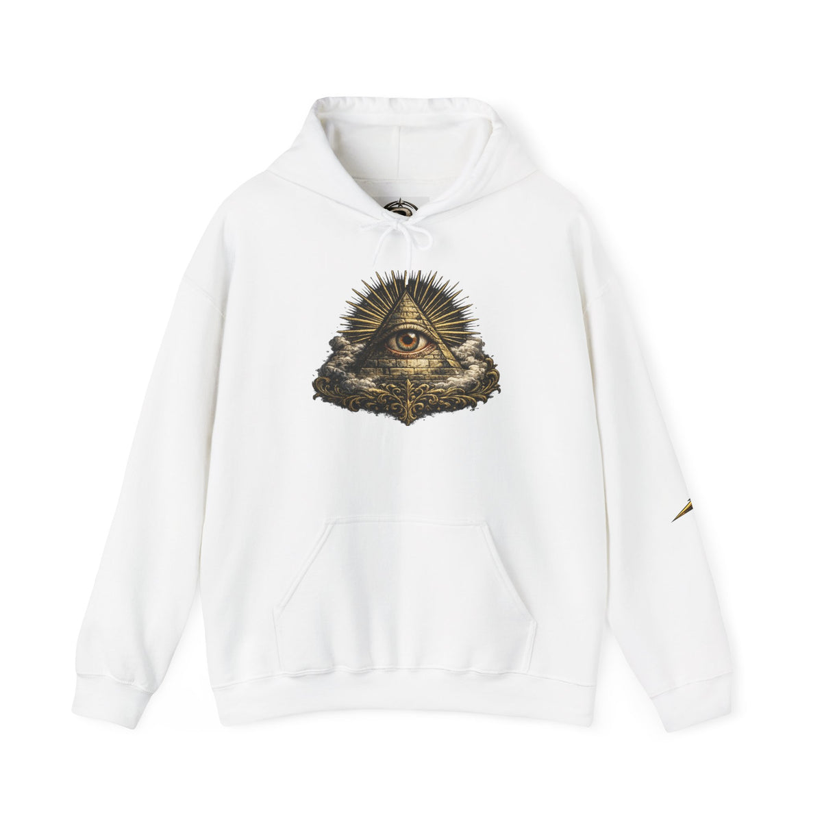 All-Seeing Eye Hoodie — Vintage Pyramid Symbol Graphic Sweatshirt