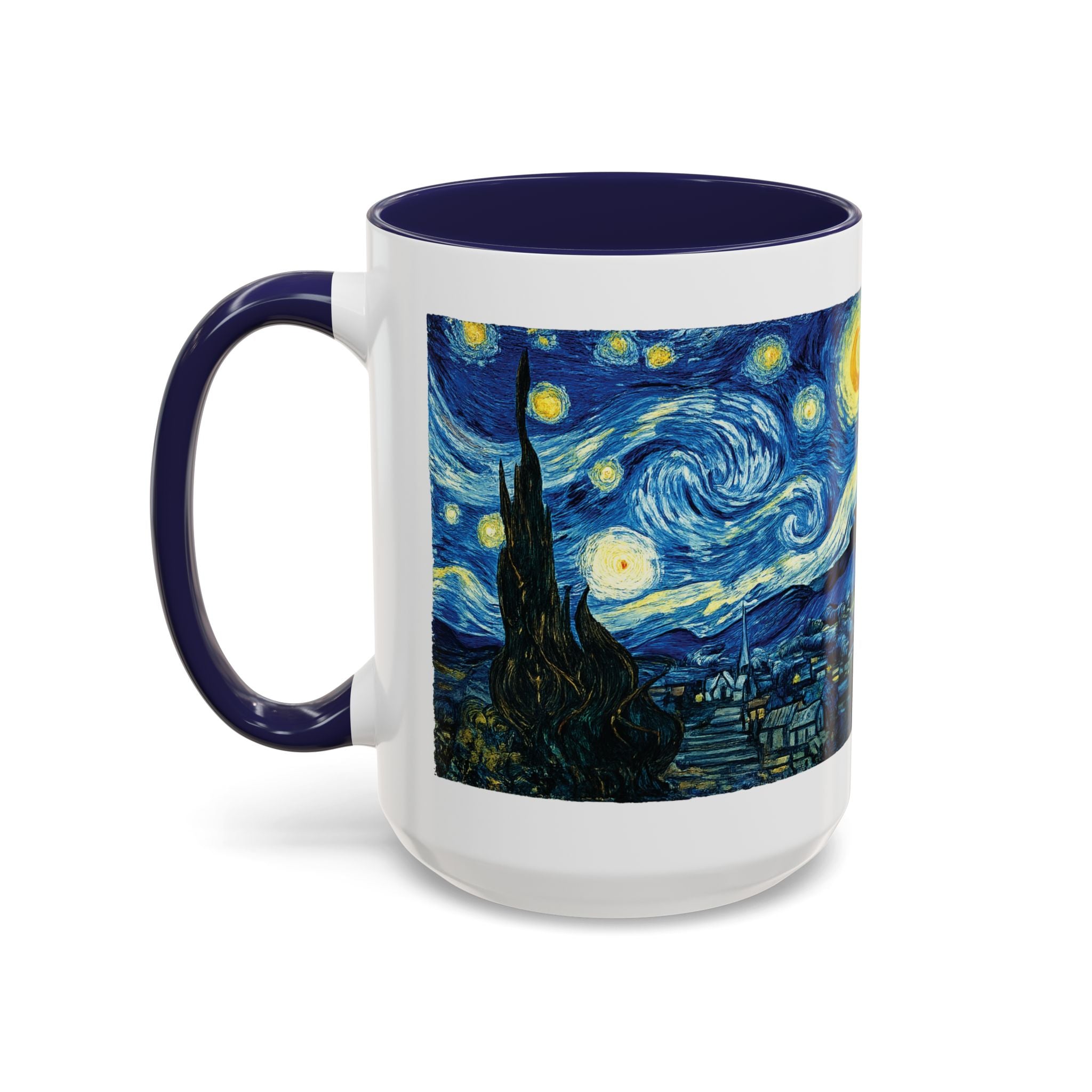 Starry Night Accent Coffee Mug — Van Gogh Style Night Sky Coffee Cup (11/15oz)