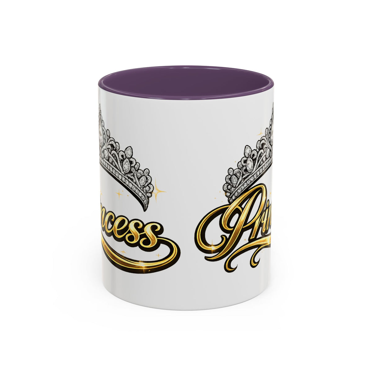 Princess Crown Accent Coffee Mug — Gold Script 11/15oz