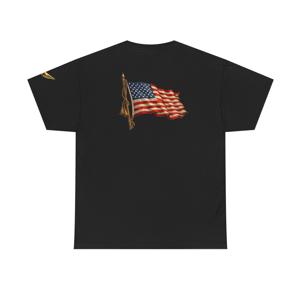 250th Anniversary USA Patriotic T‑Shirt — Revolutionary Soldier & Waving Flag Tee