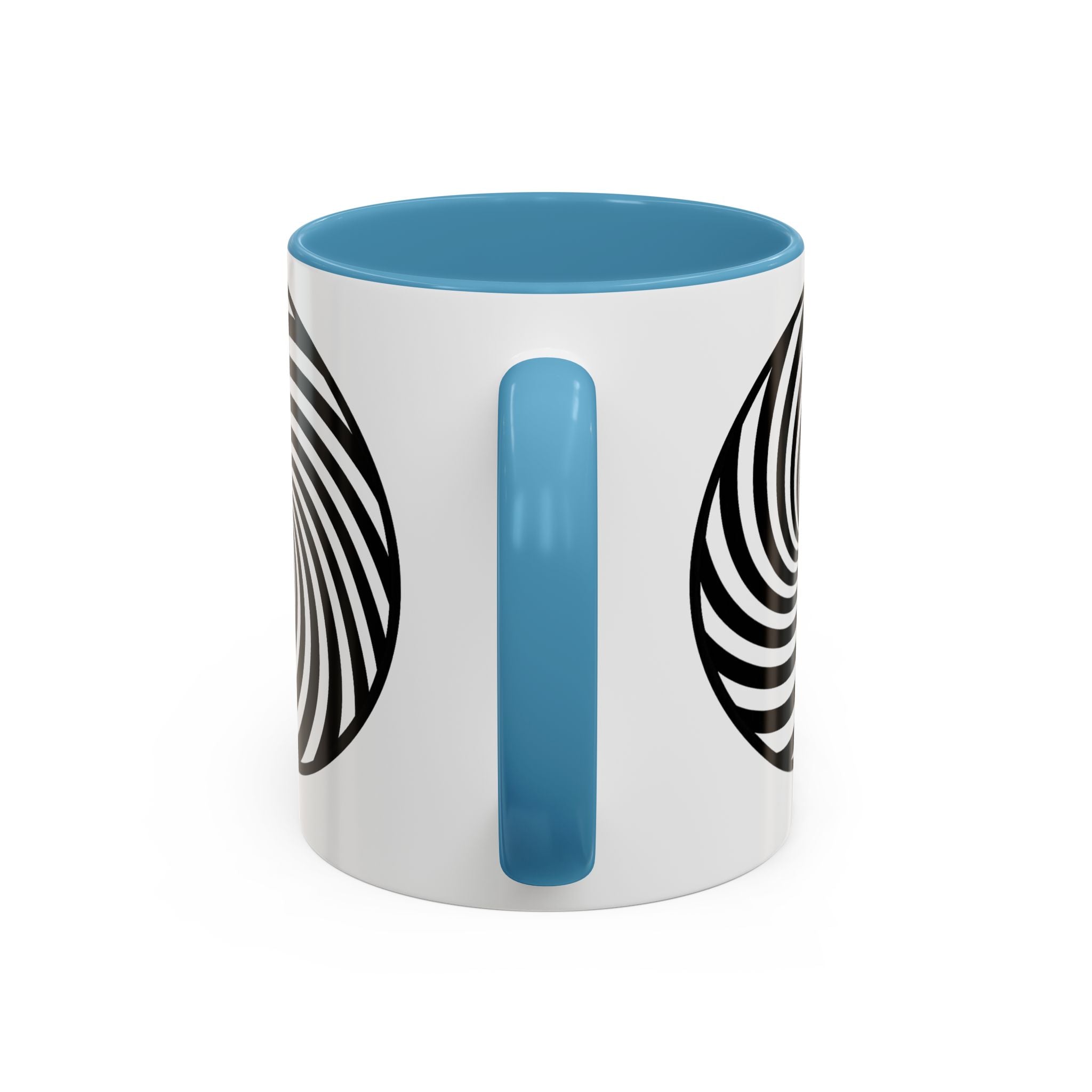 Hypnotic Swirl Accent Mug — Black & White Spiral Coffee Cup (11/15oz)