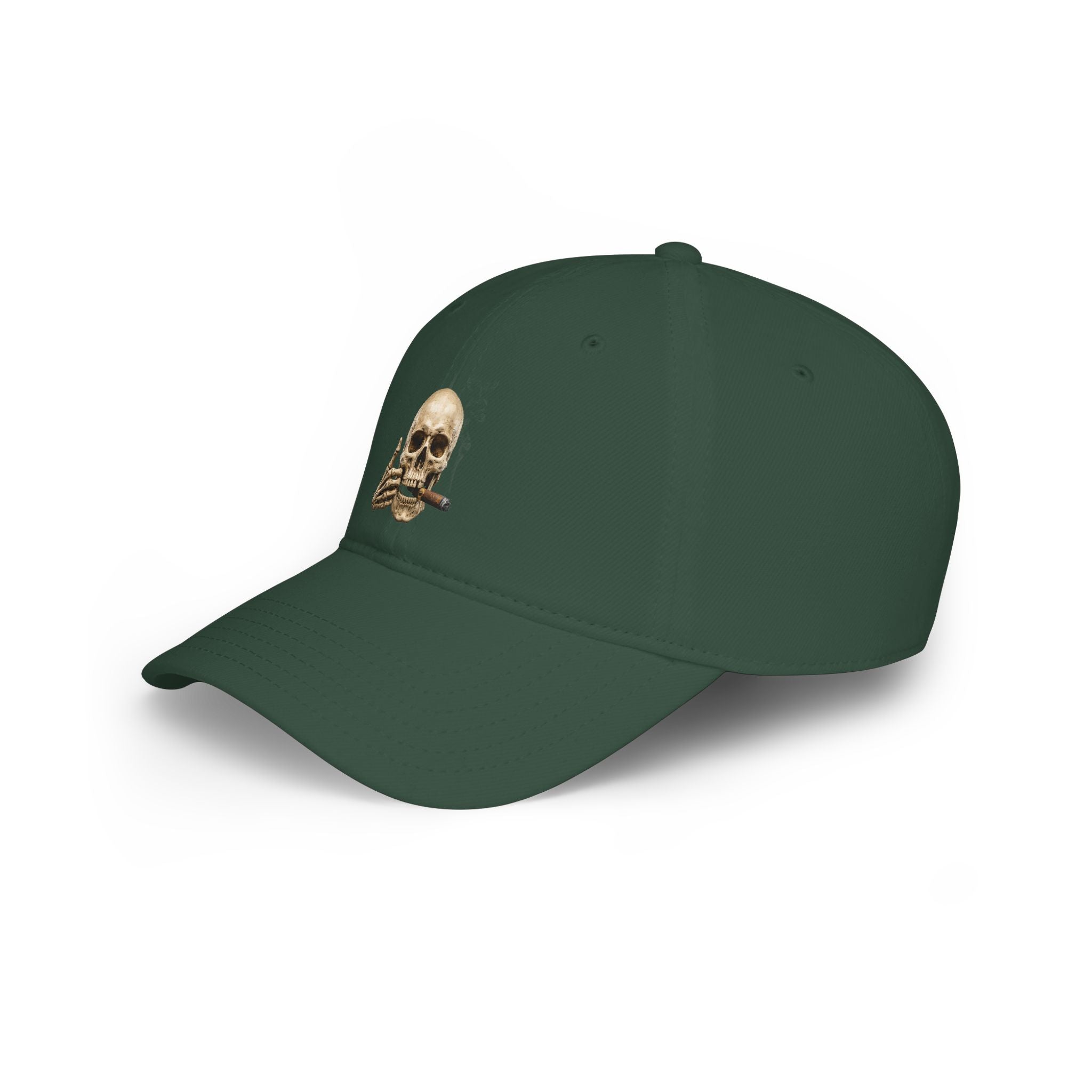 Cigar Smoking Skull, Low Profile Baseball Cap
