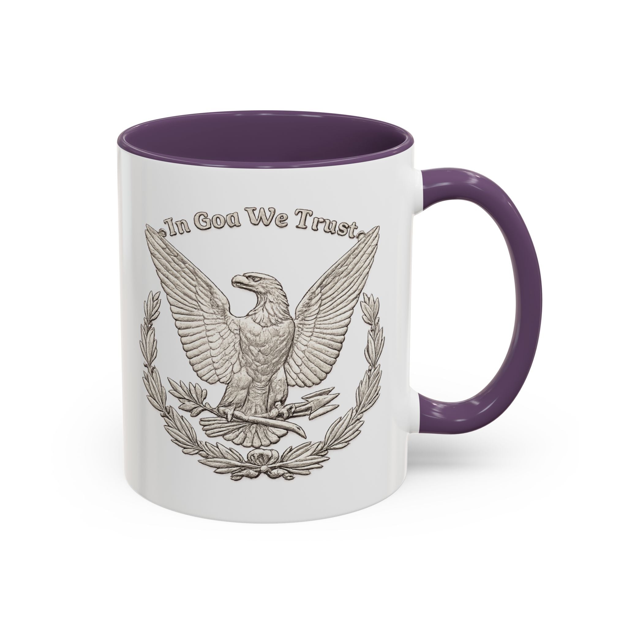 Eagle Emblem Coffee Mug — "In God We Trust" Accent Ceramic Mug (11/15oz)
