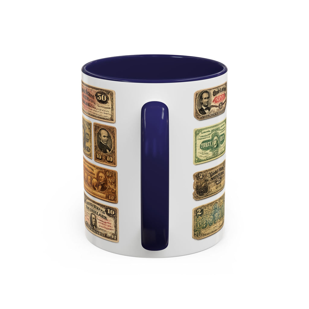 Vintage US Fractional Currency Coffee Mug – Retro Banknote Accent Mug (11/15 oz)