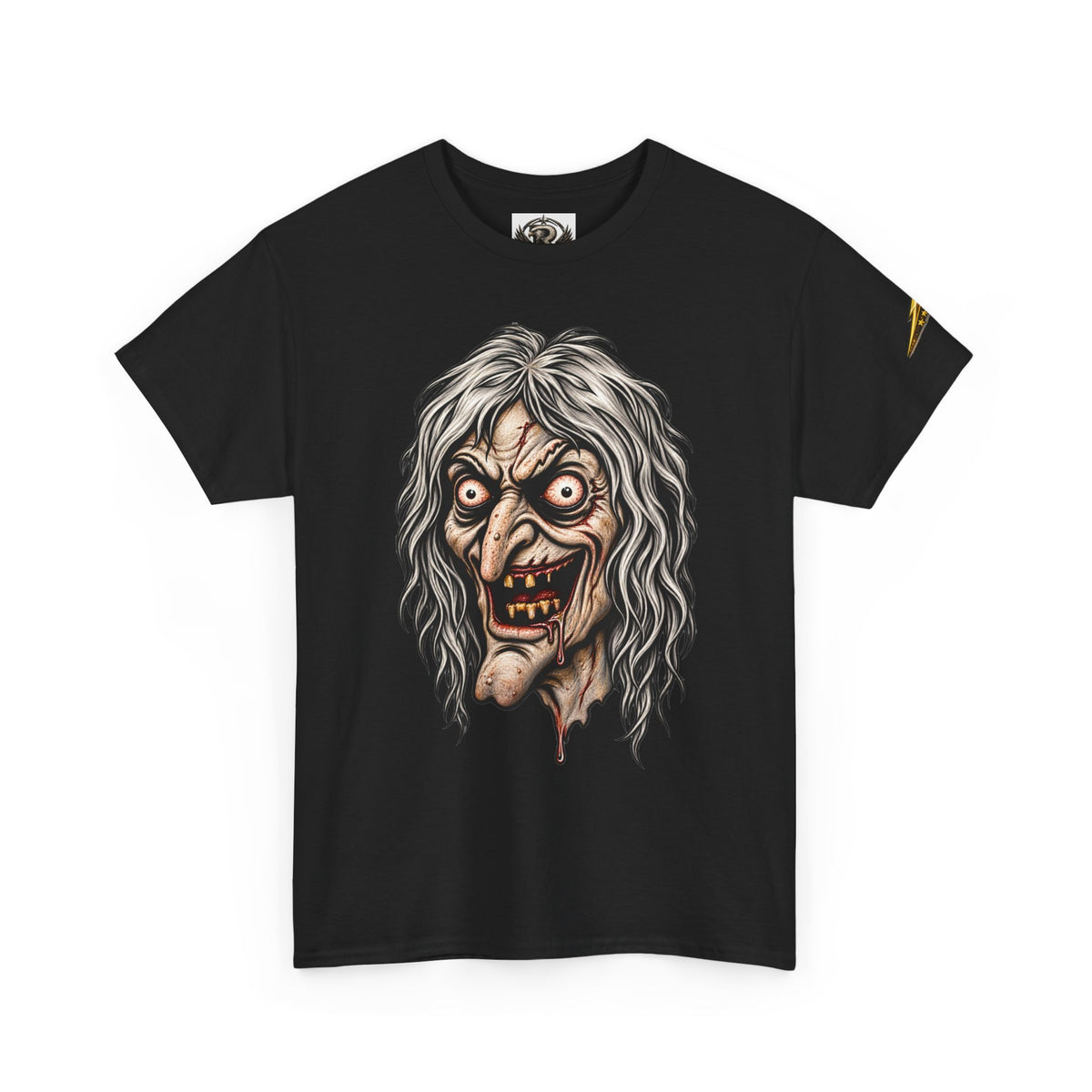 Horror Witch Face T‑Shirt — Creepy Vintage Monster Graphic Tee