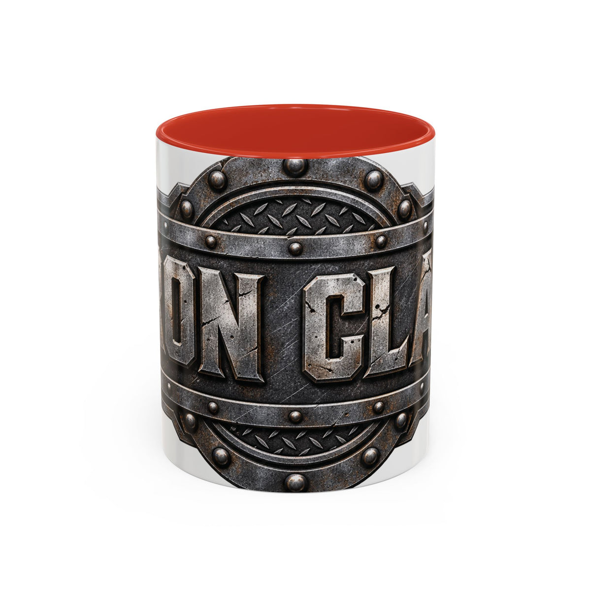 Metal Shield Coffee Mug — 'Iron Clad' Rustic Industrial Accent Mug