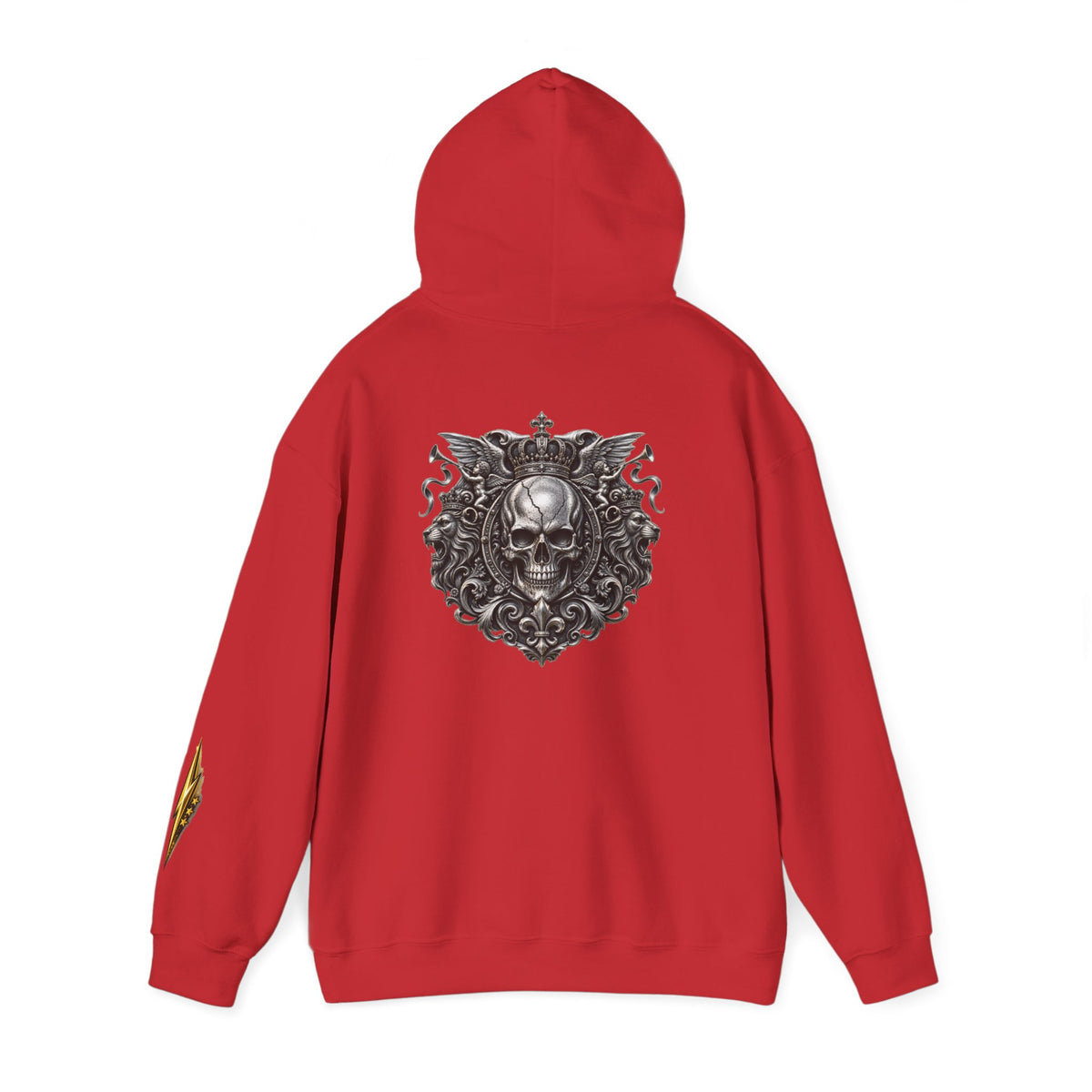 Skull Crest Hoodie – Gothic Ornate Skull Back Graphic Sweatshirt