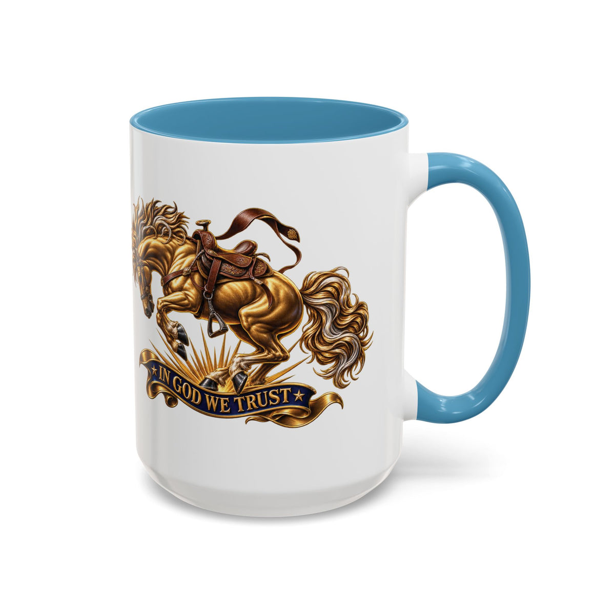 In God We Trust Golden Horse Accent Coffee Mug