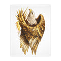 Golden Eagle Velveteen Throw Blanket — "Relentless" Two-Sided Microfiber